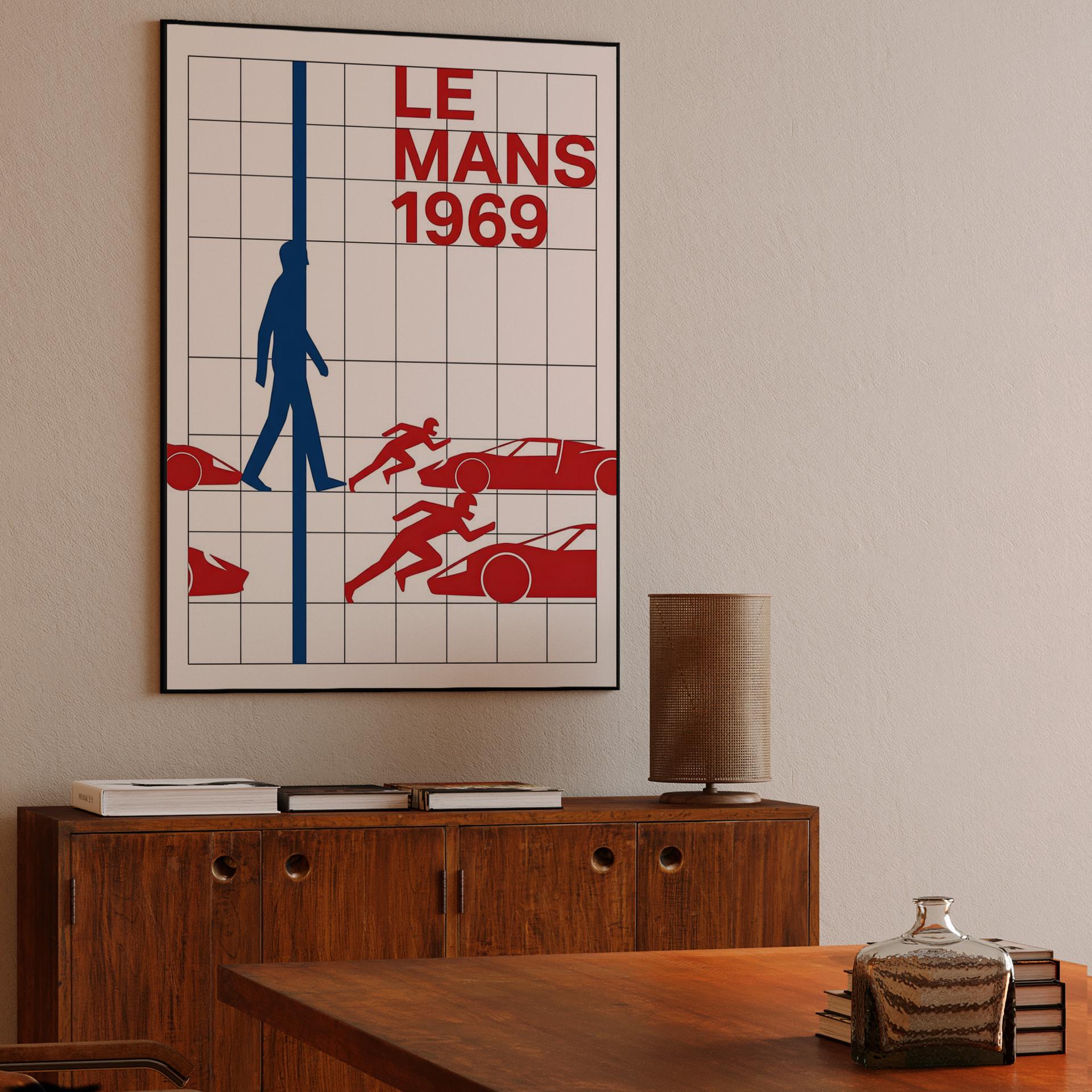 Le Mans 1969 Minimalist Racing Grid Poster