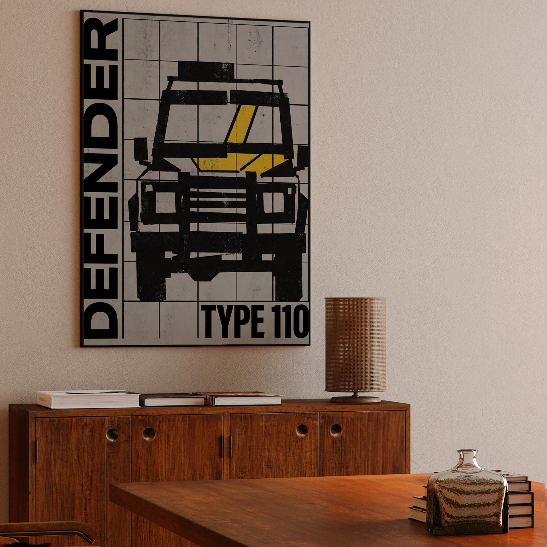 Defender 110 Industrial Stencil Poster