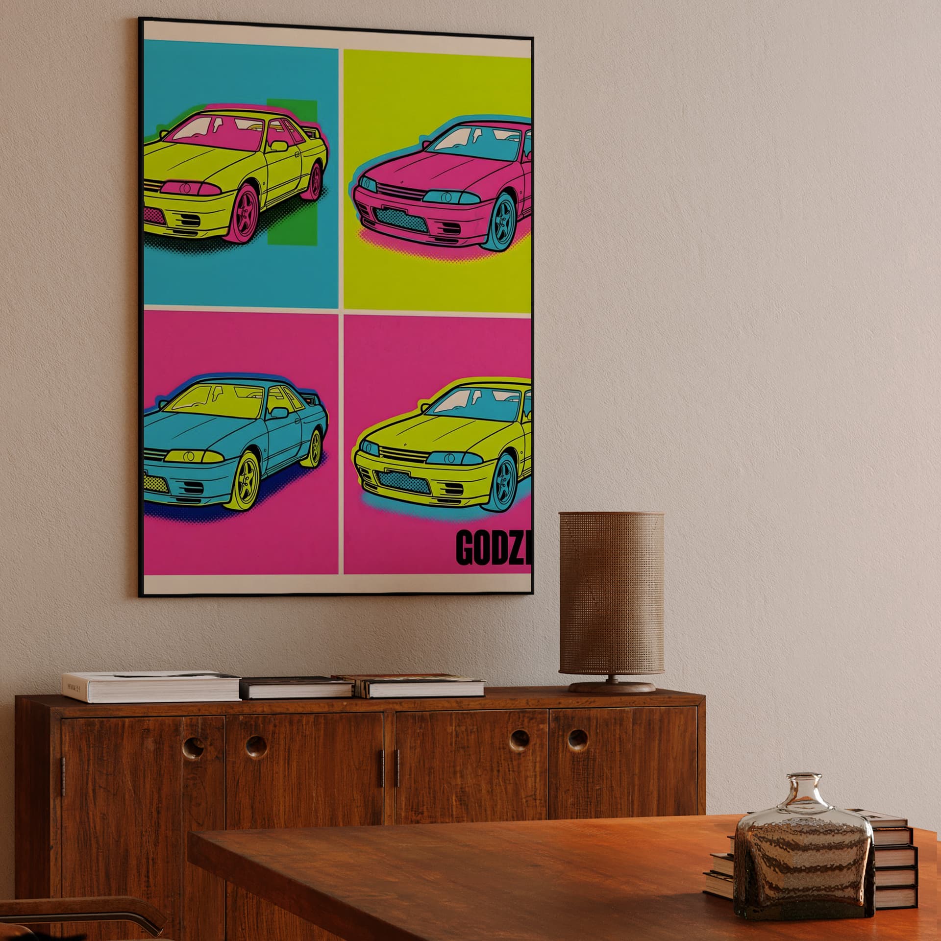 Godzilla Pop Art: Nissan Skyline GT-R R32