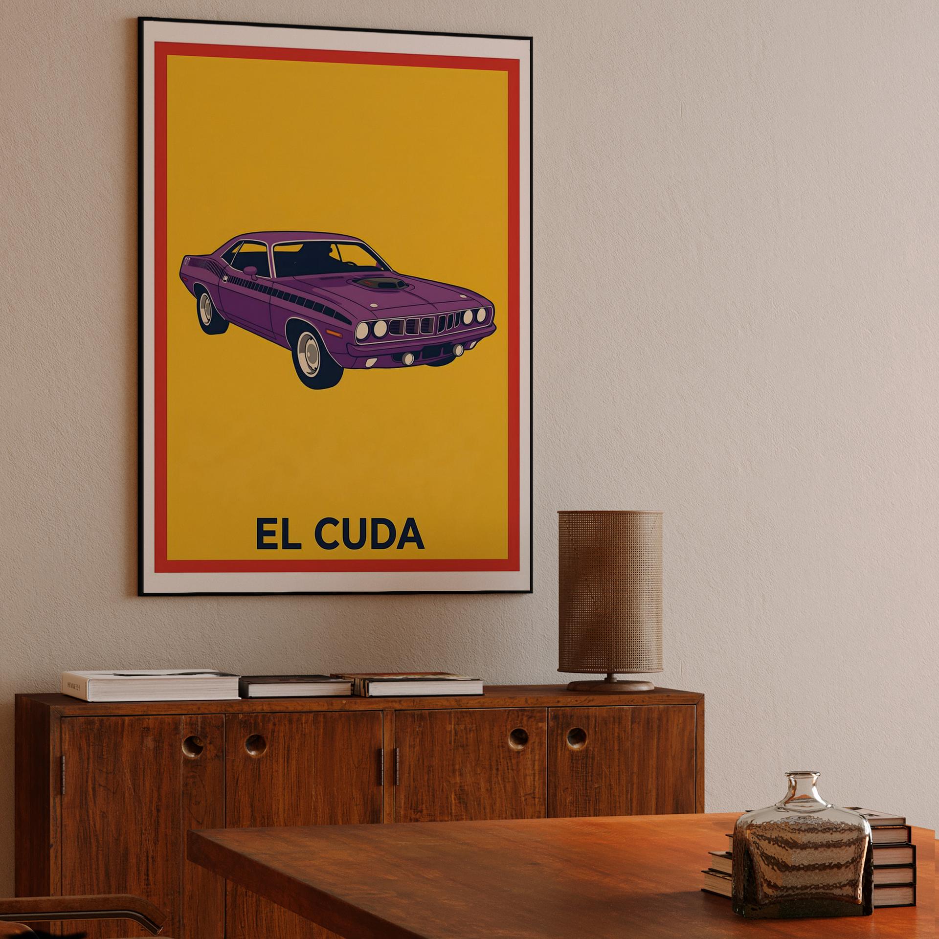 El Cuda: Loteria Style Plymouth Illustration
