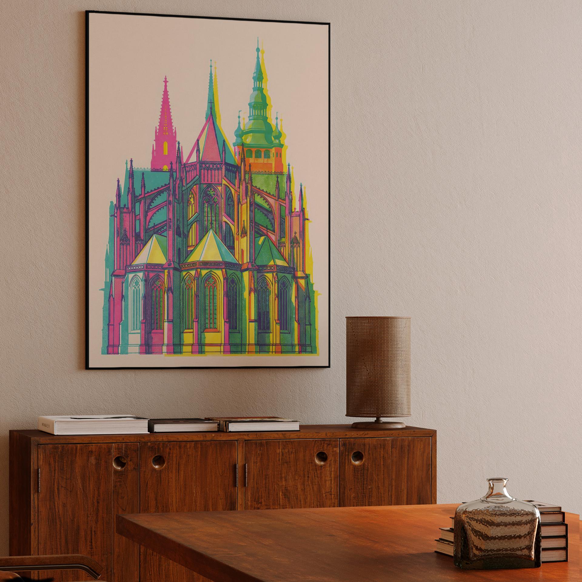 St. Vitus Cathedral Halftone Pop Art