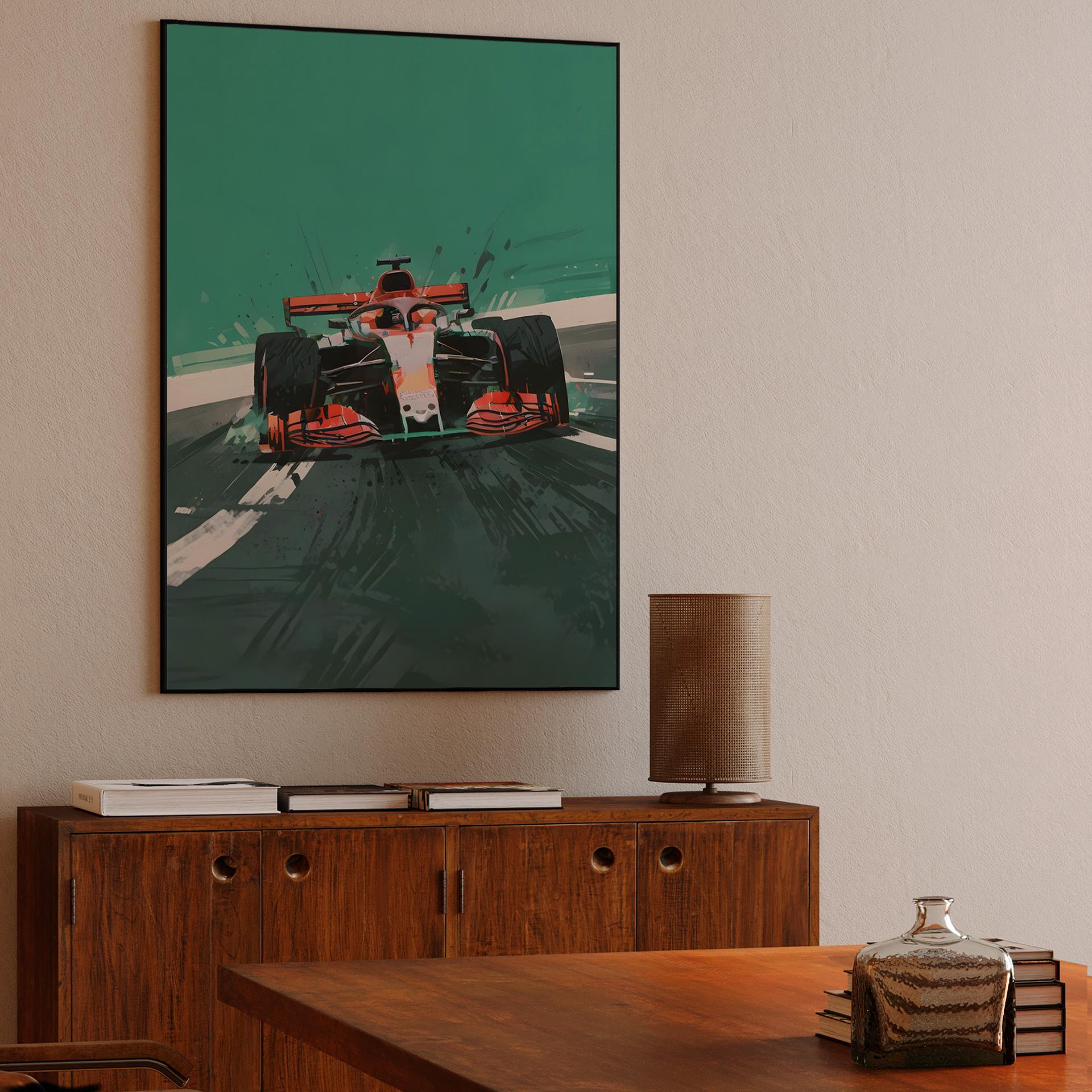 Dynamic Red F1 Racer