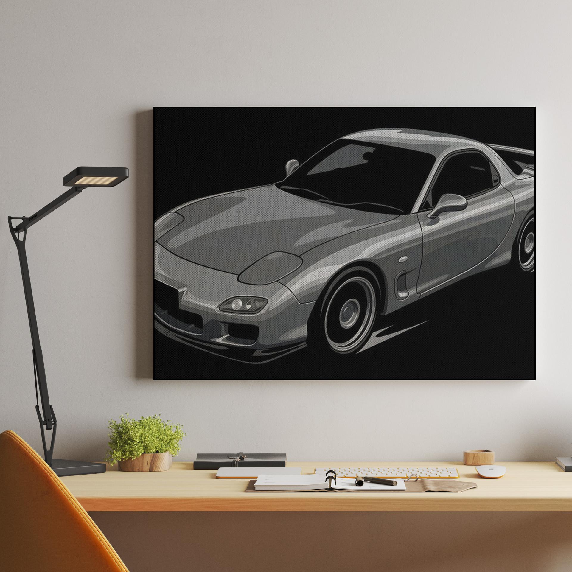 Mazda RX-7 FD Silver Vector Study