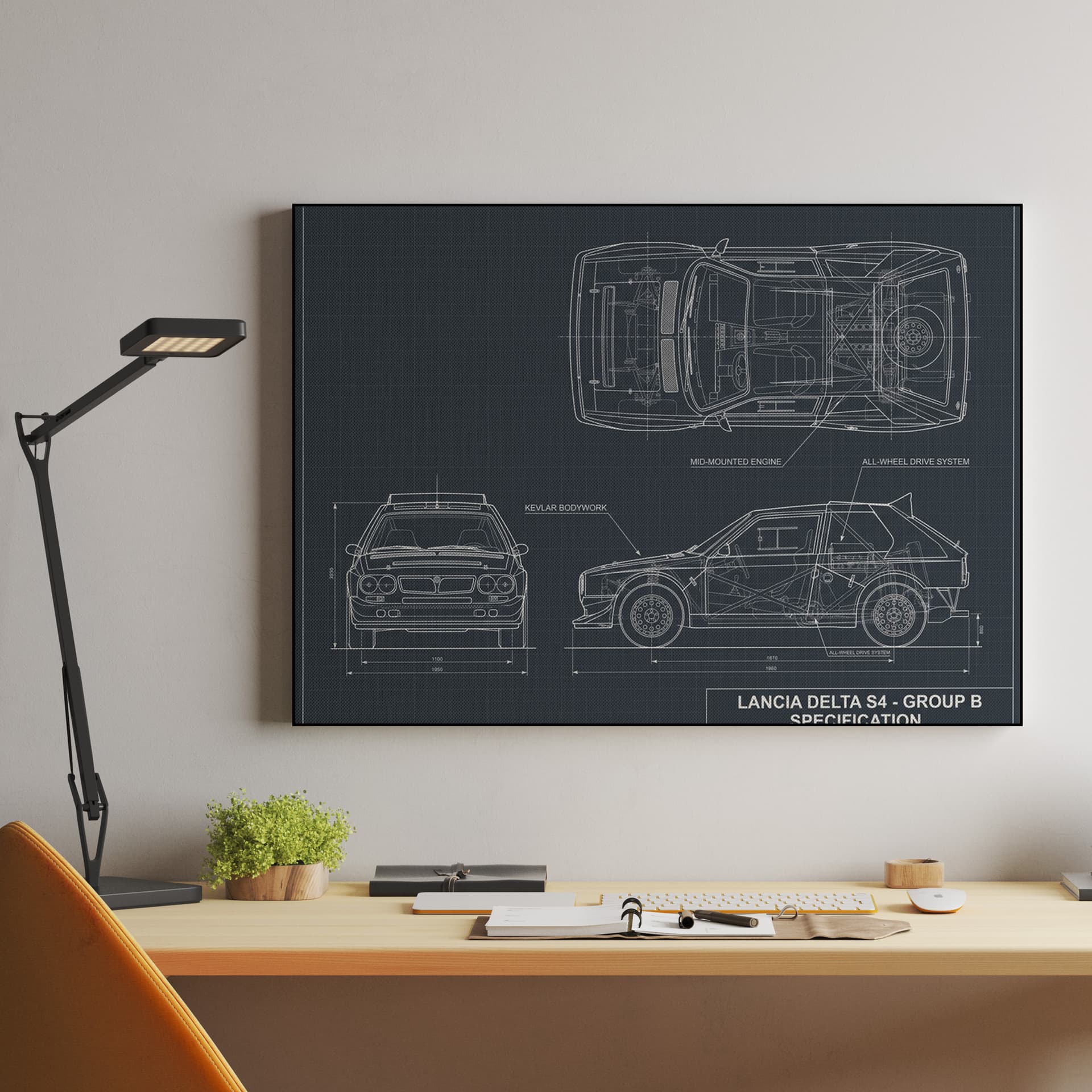 Lancia Delta S4 Group B Technical Blueprint
