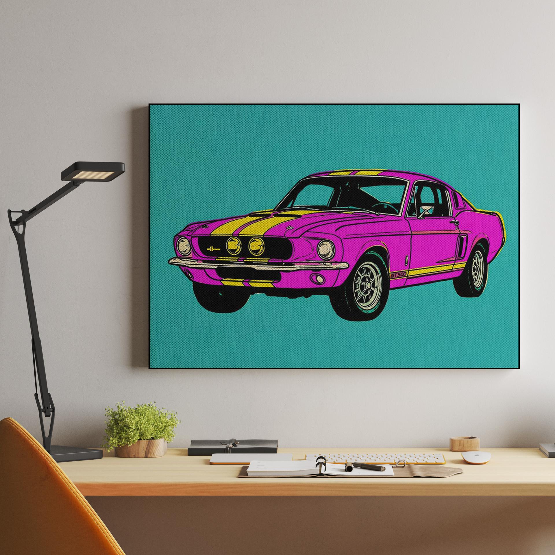 Electric Pink Shelby GT500 Pop Art