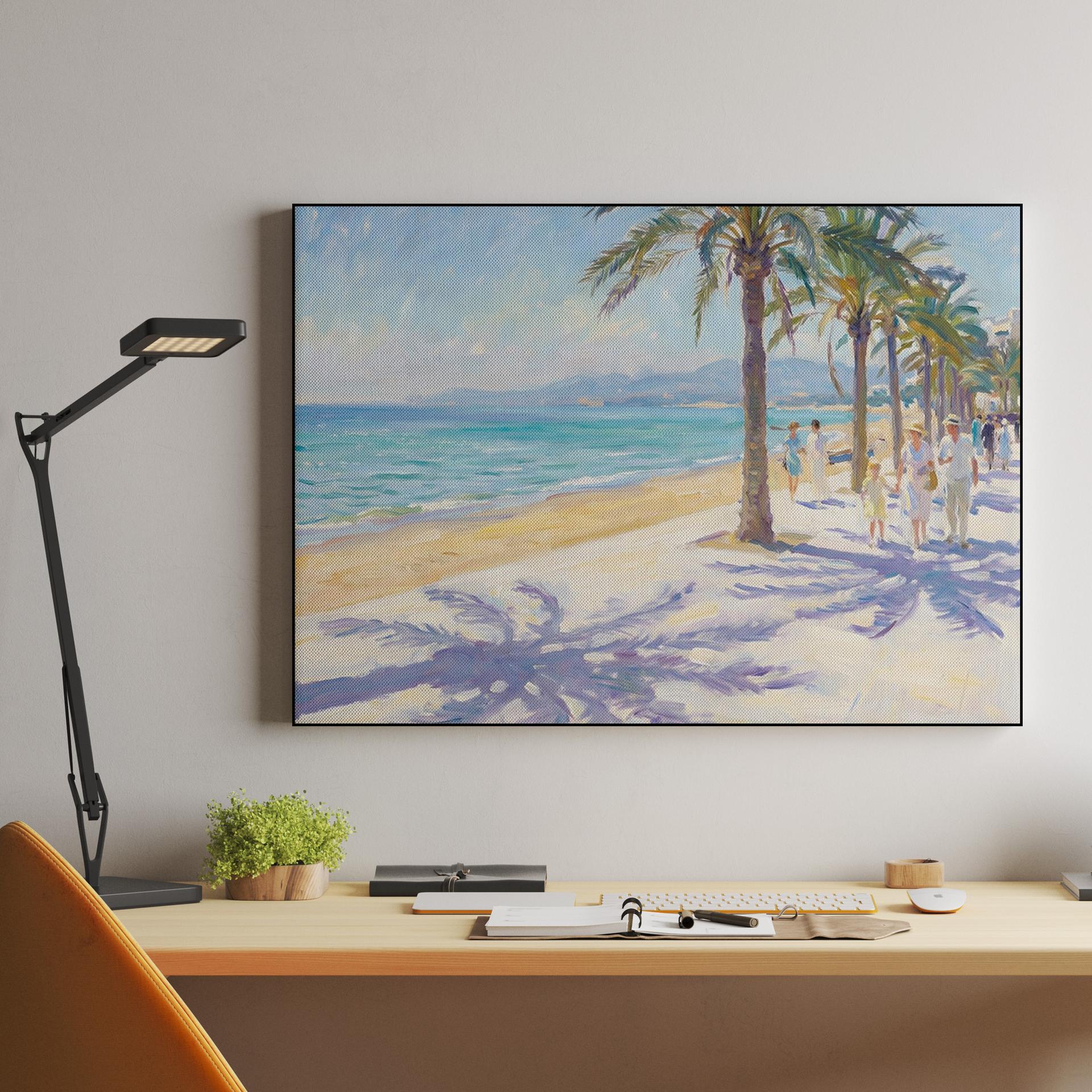 Sunlight and Shadows: Summer Stroll on the Málaga Promenade