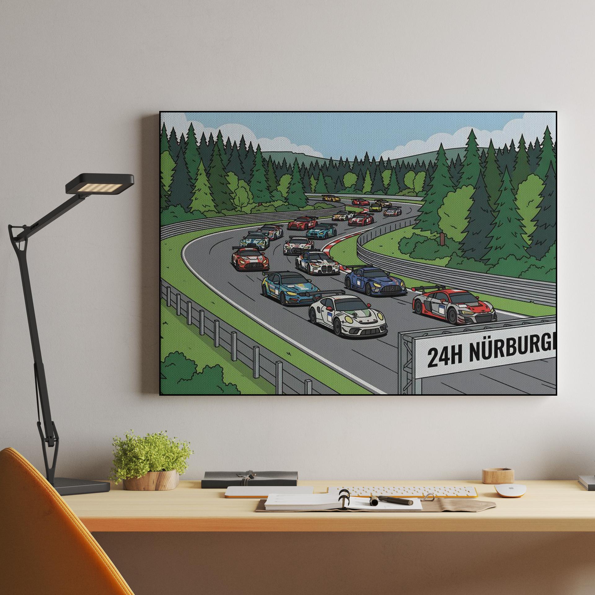 The Green Hell Grid: 24h Nürburgring Illustration