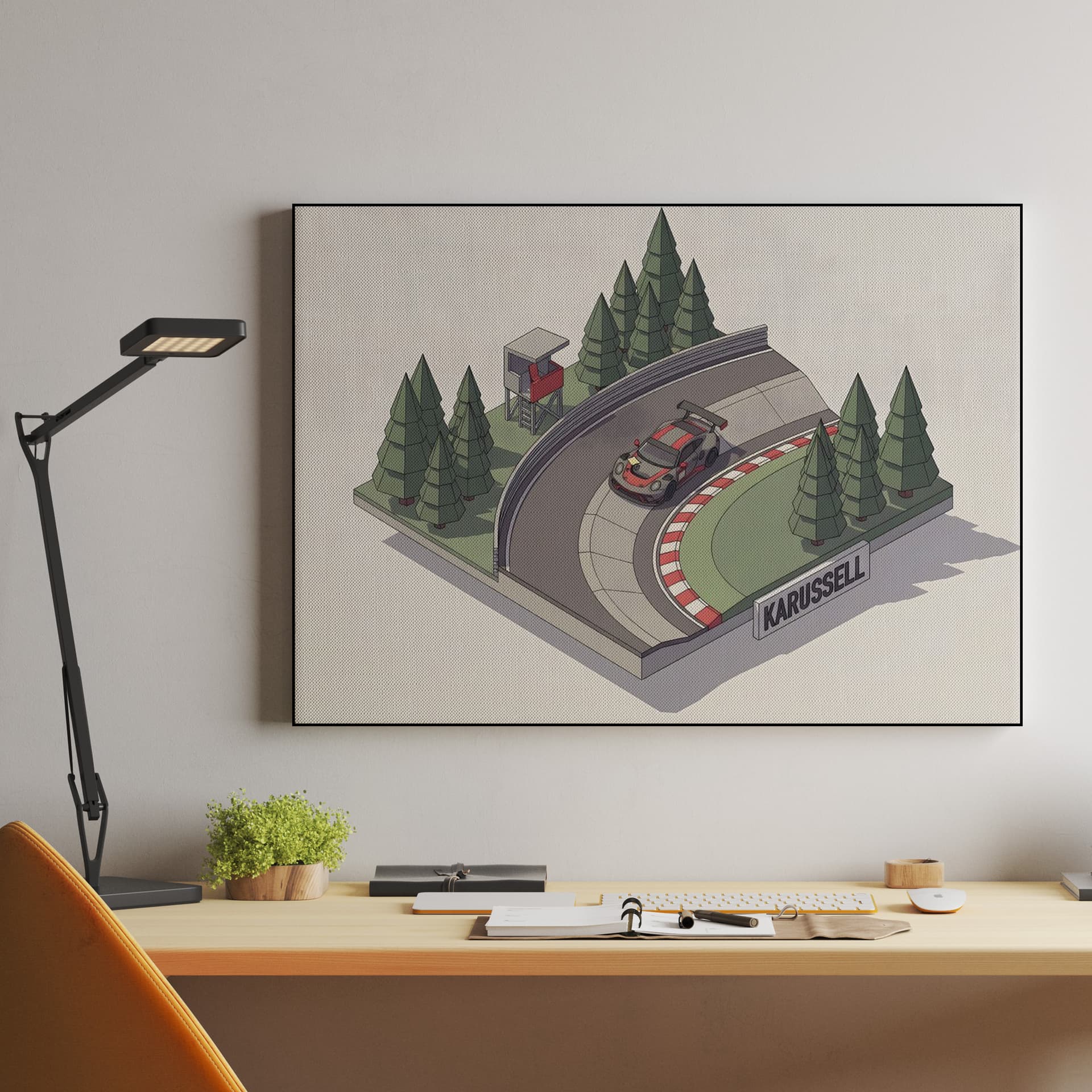 Nürburgring Karussell Porsche GT3 RS Isometric Diorama