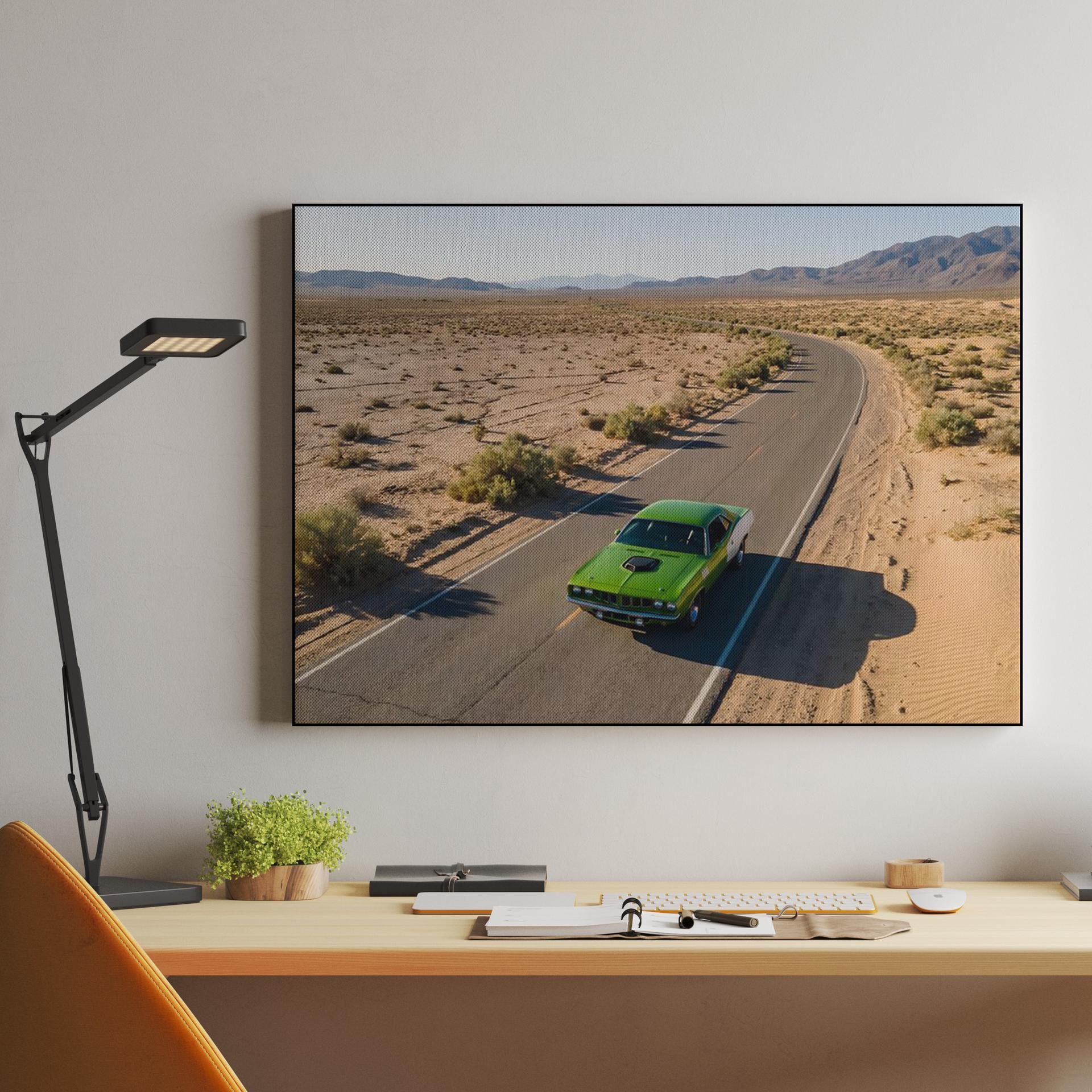 Desert Maverick: Green Plymouth Cuda Road Trip