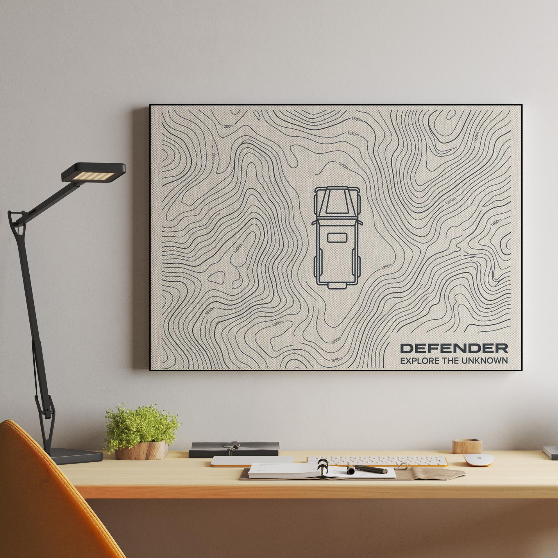 Defender Topographic Adventure Line Art