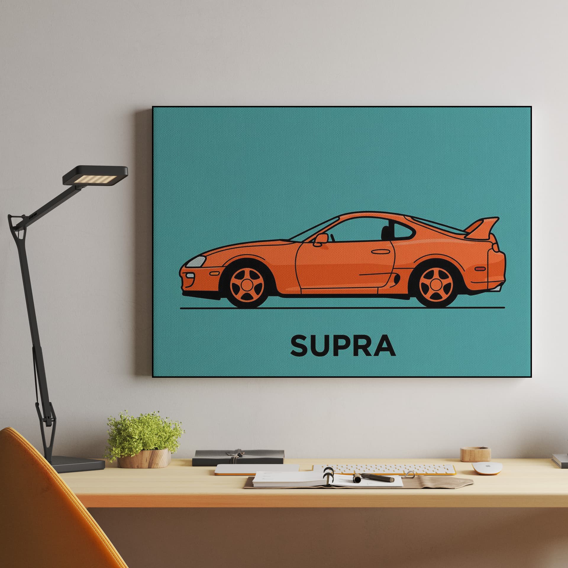 Orange Toyota Supra A80 Profile