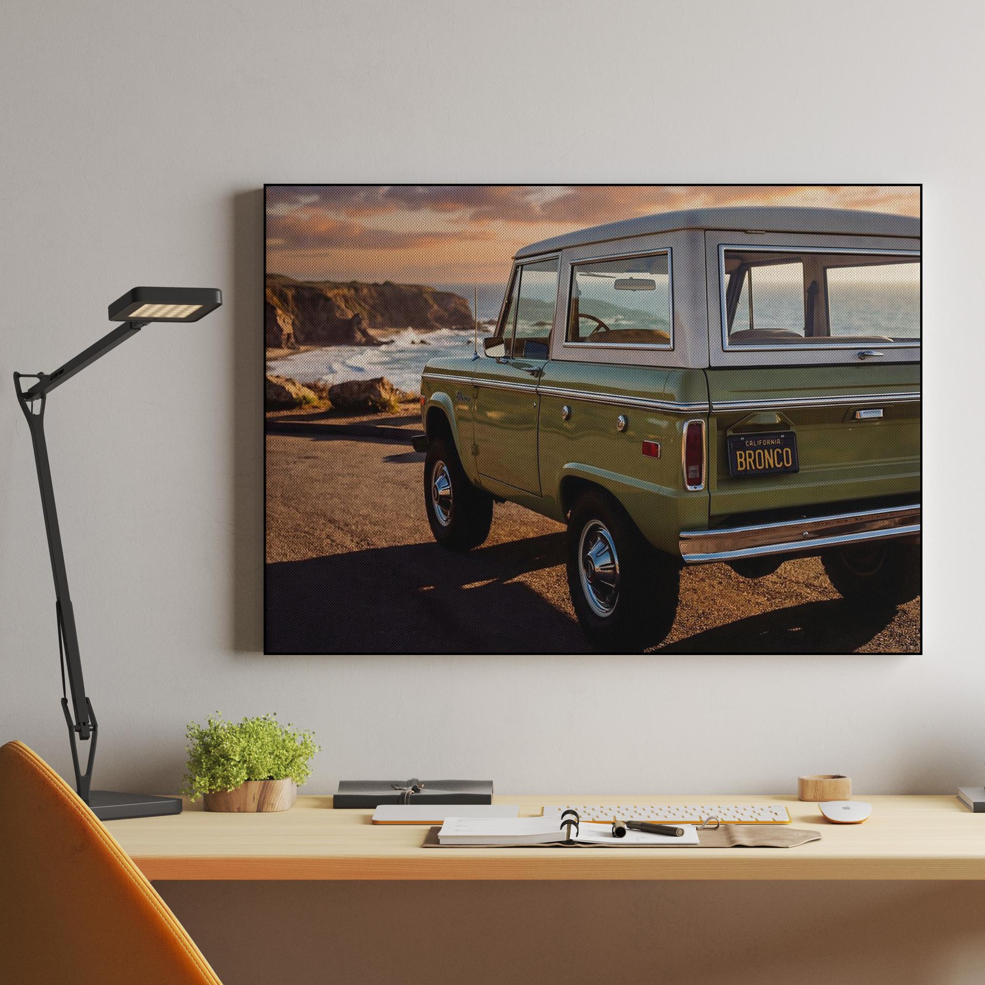 California Dream: Vintage Ford Bronco Coastal Sunset
