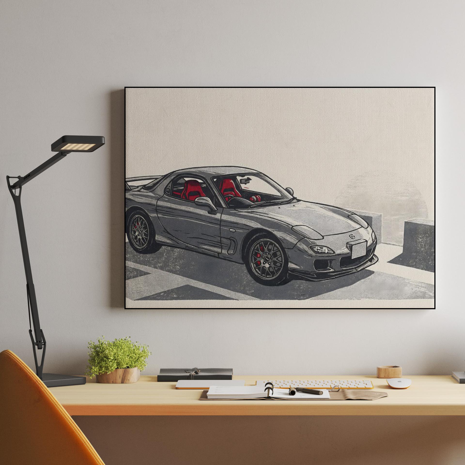 Mazda RX-7 Spirit R Woodcut Study