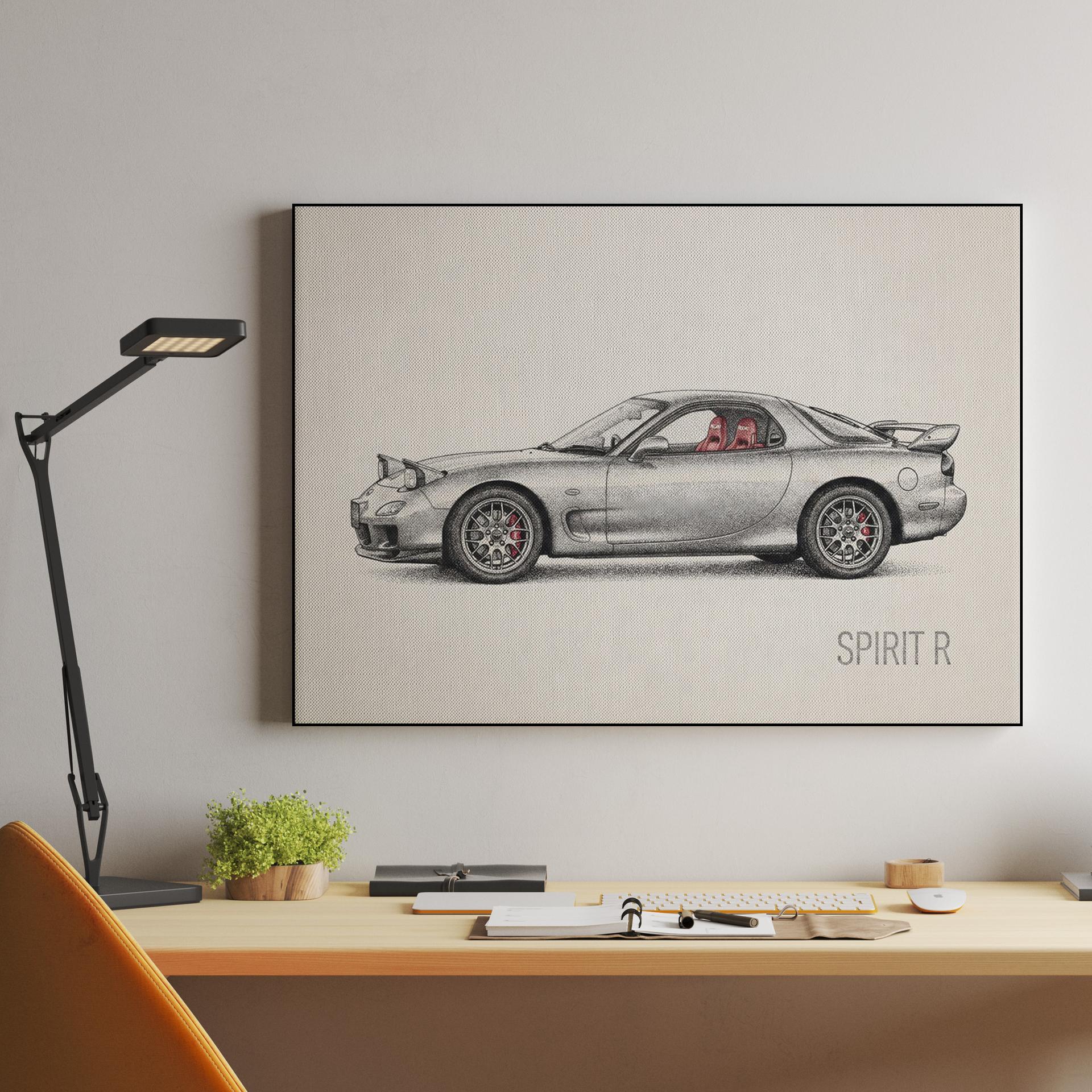 Mazda RX-7 Spirit R Stippling Illustration