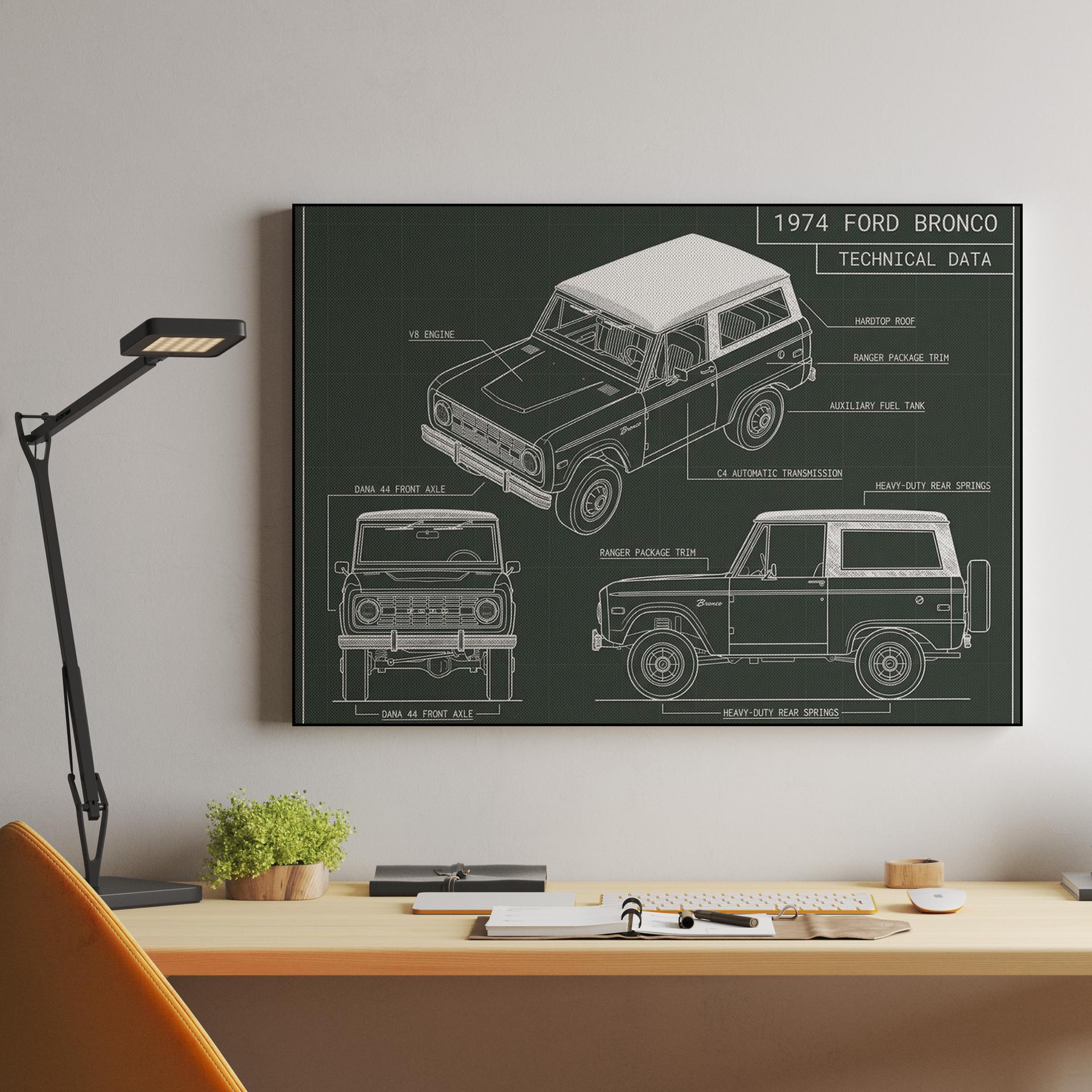 1974 Ford Bronco Ranger Technical Blueprint