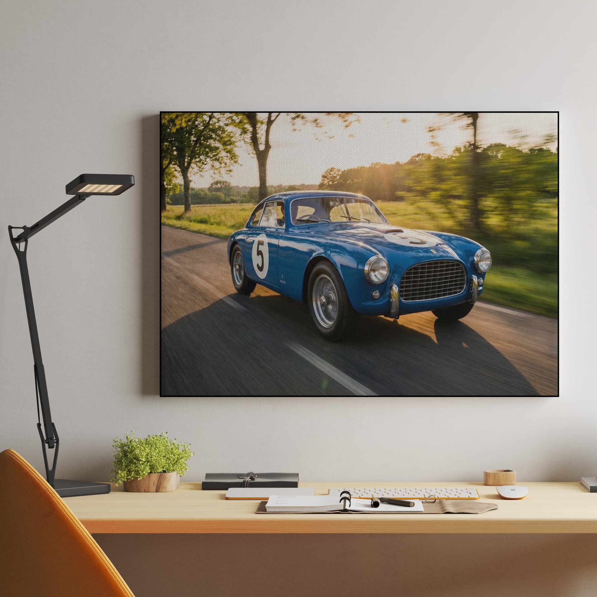 Blue Elegance: Classic Ferrari in Motion