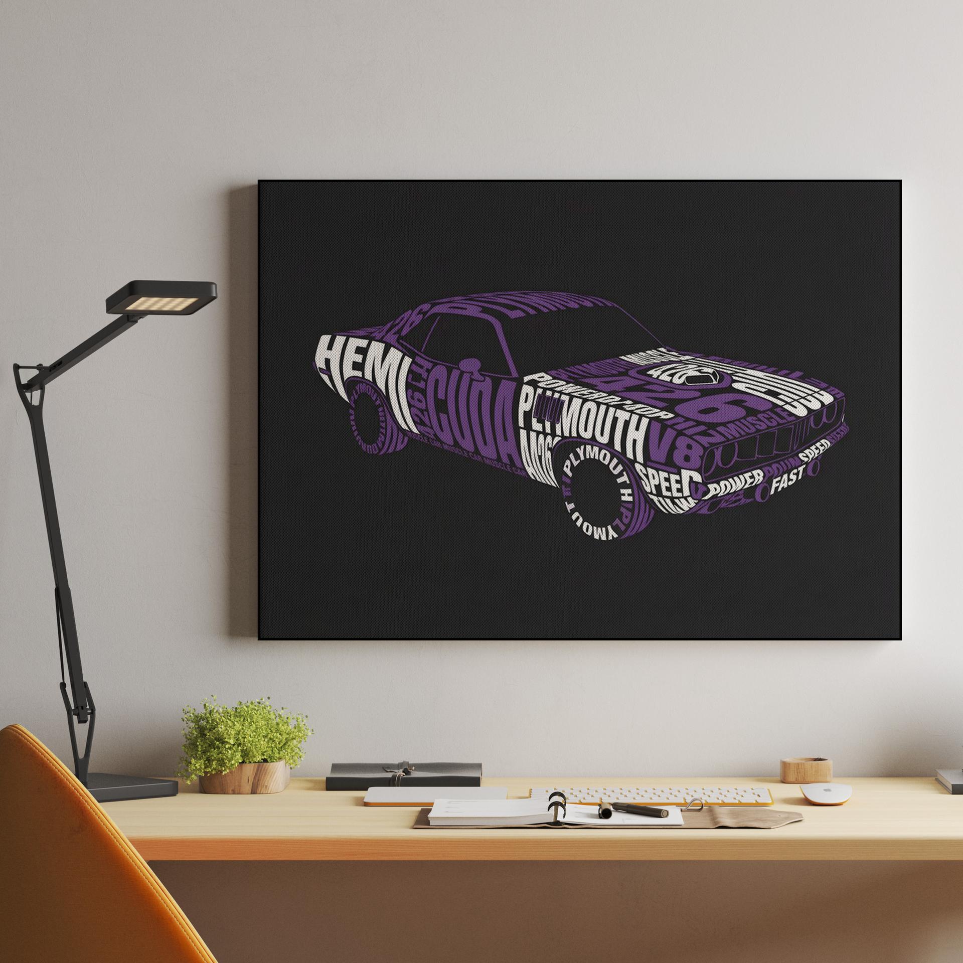 Plymouth Cuda Typographic Muscle