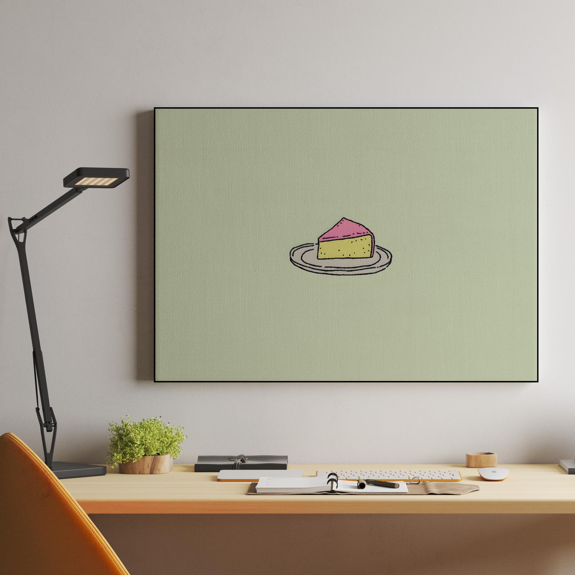 Minimalist Pink Cake Slice