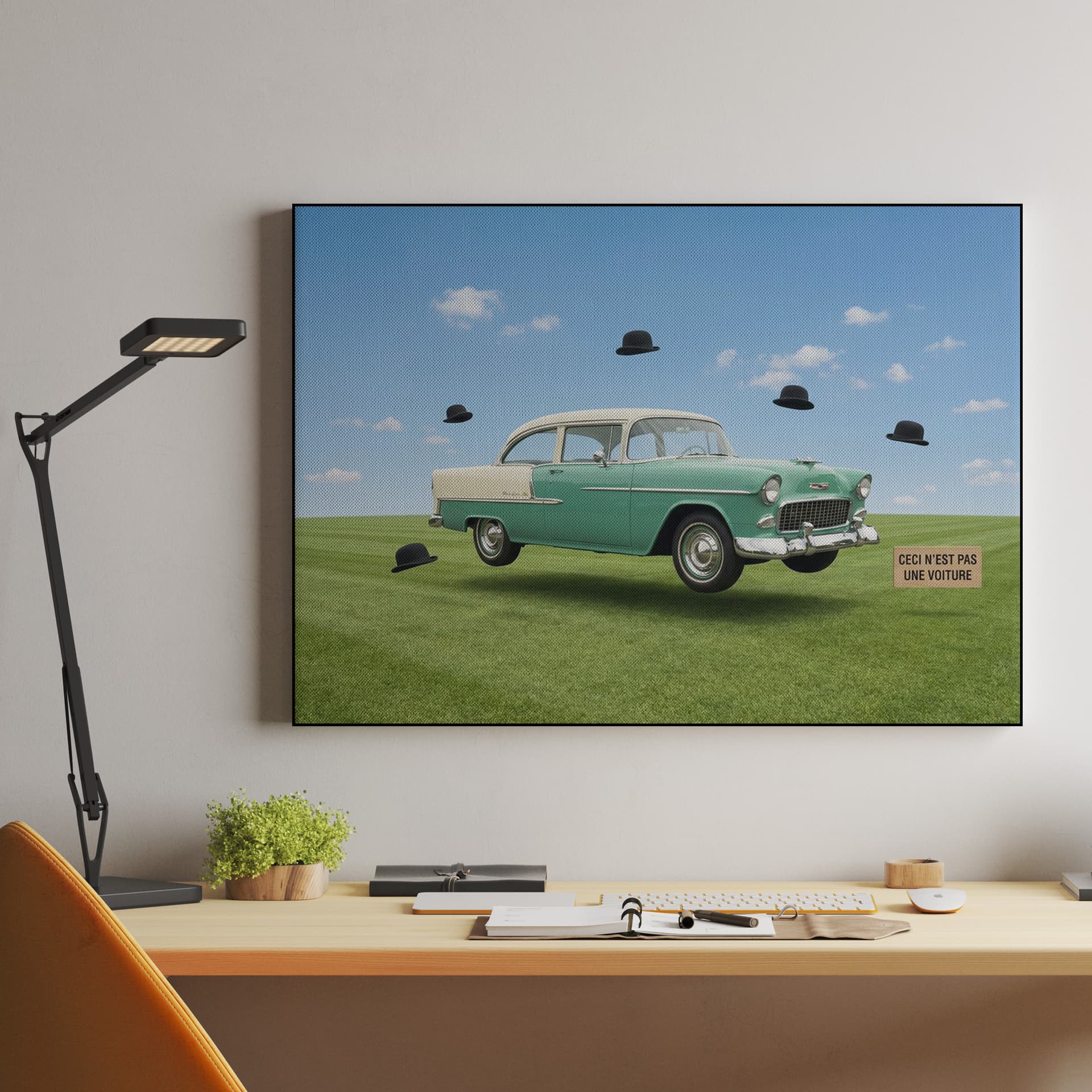 Magritte Chevrolet Bel Air Surrealist Homage