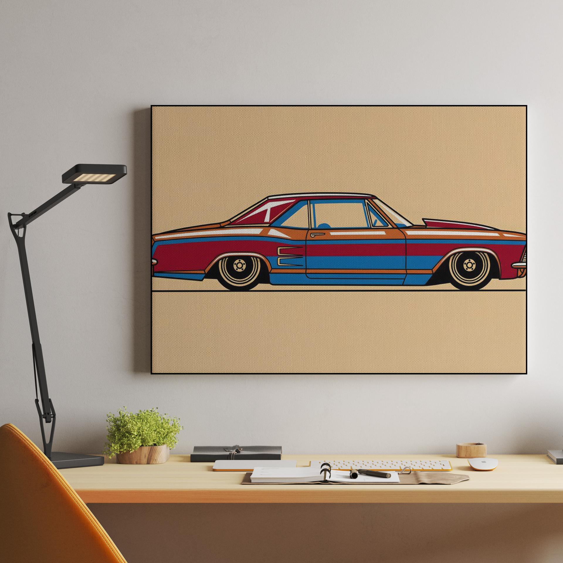 Striped Riviera Lowrider Illustration