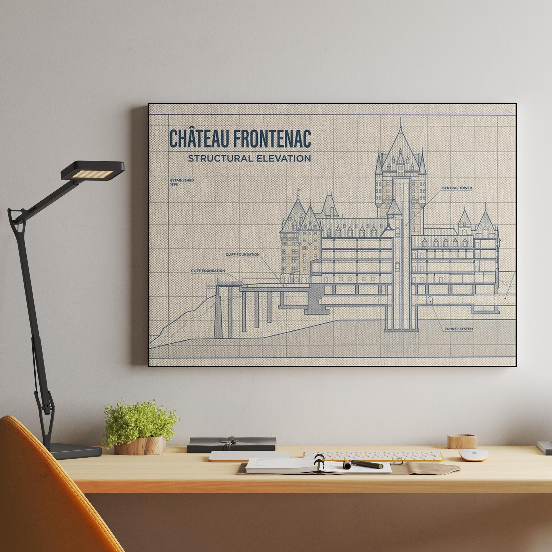 Le Château Frontenac Structural Elevation Blueprint