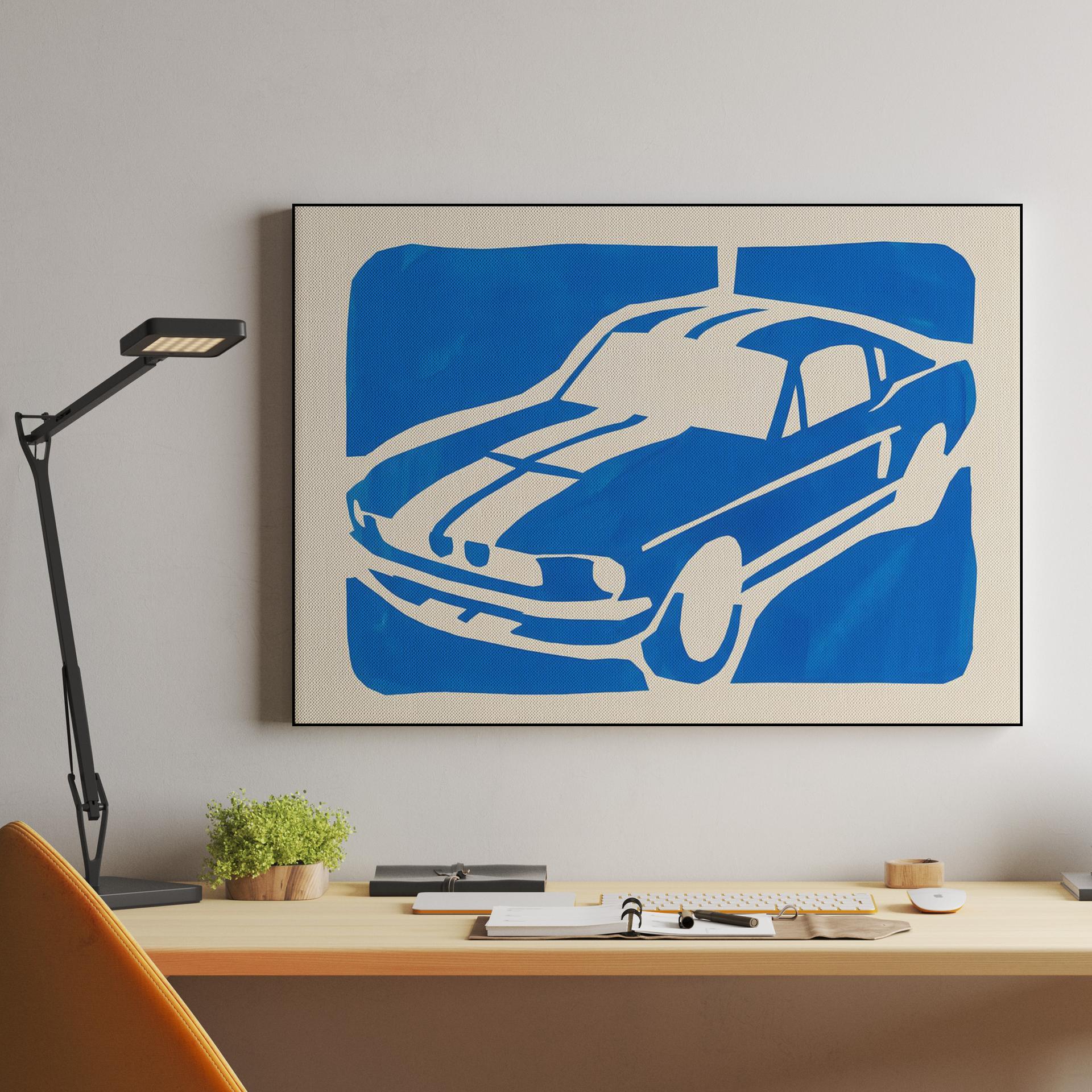 Shelby GT500 Blue Cutout Silhouette