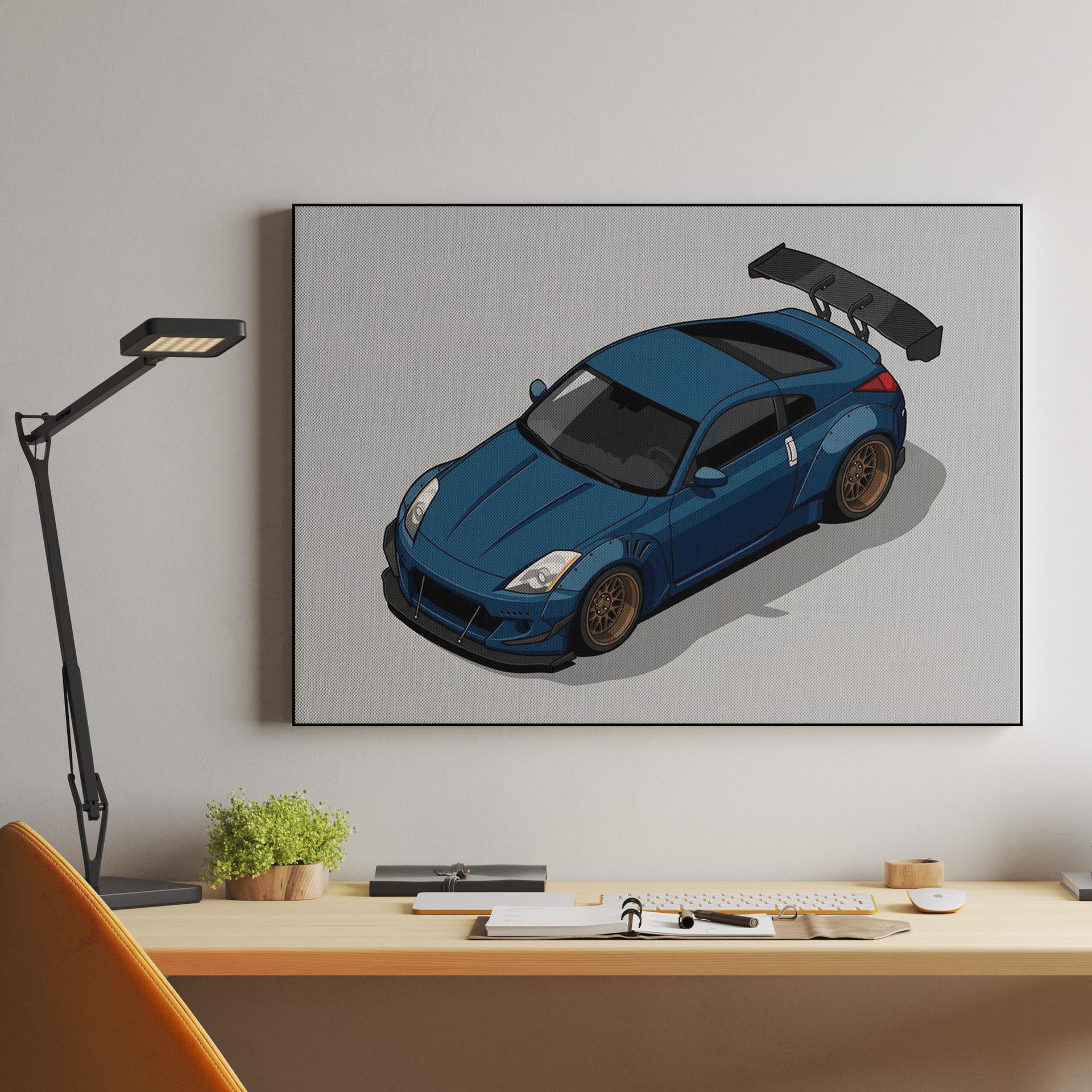 Z33 Widebody: Isometric Blue Sentinel