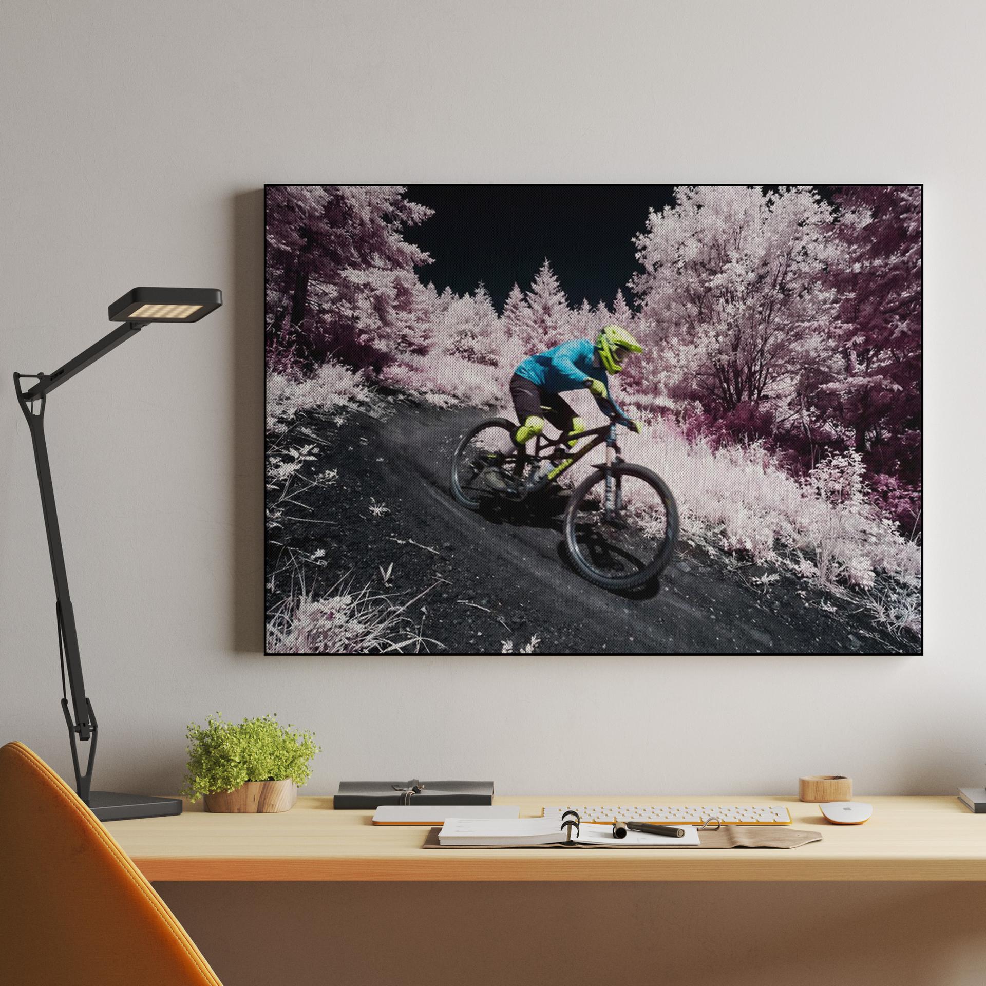 Infrared Descent: Mountain Biking in Pink