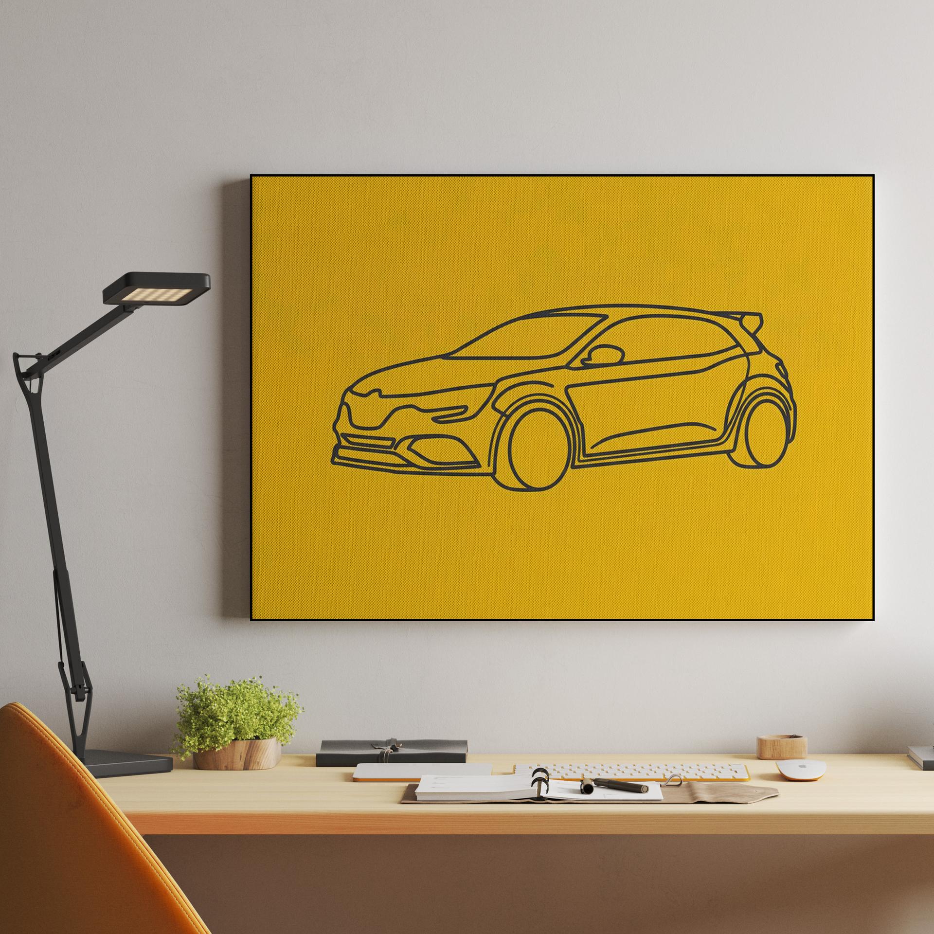 Renault Mégane R.S. Minimalist Line Art
