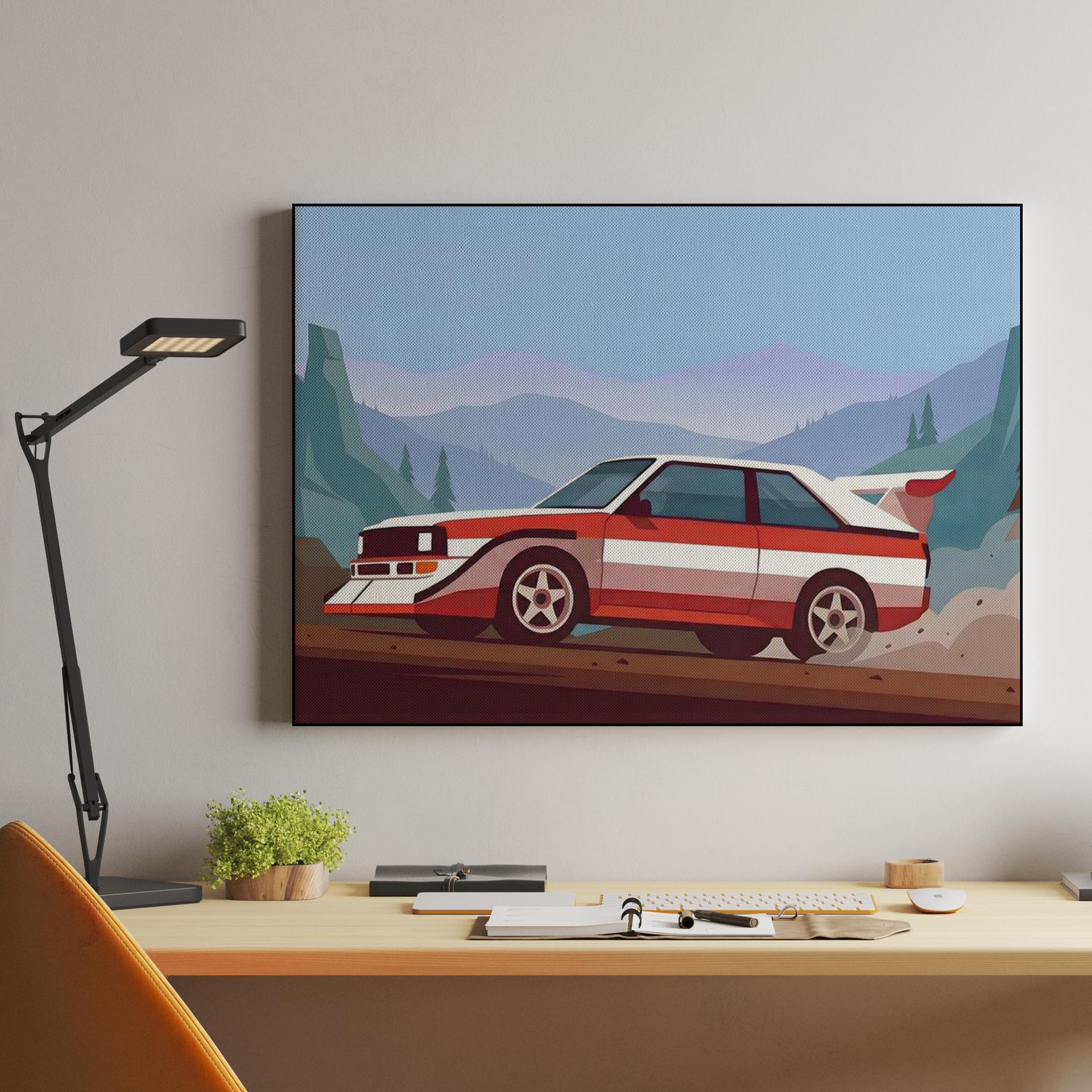 Audi Sport Quattro S1 Alpine Rally Illustration