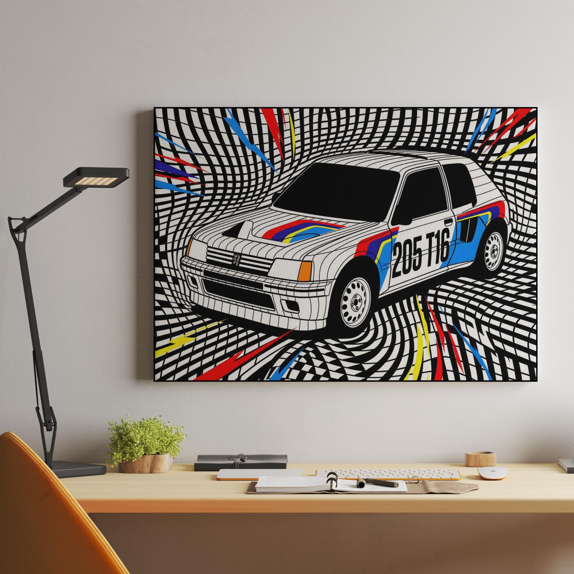 Peugeot 205 T16: Op-Art Rally Pulse