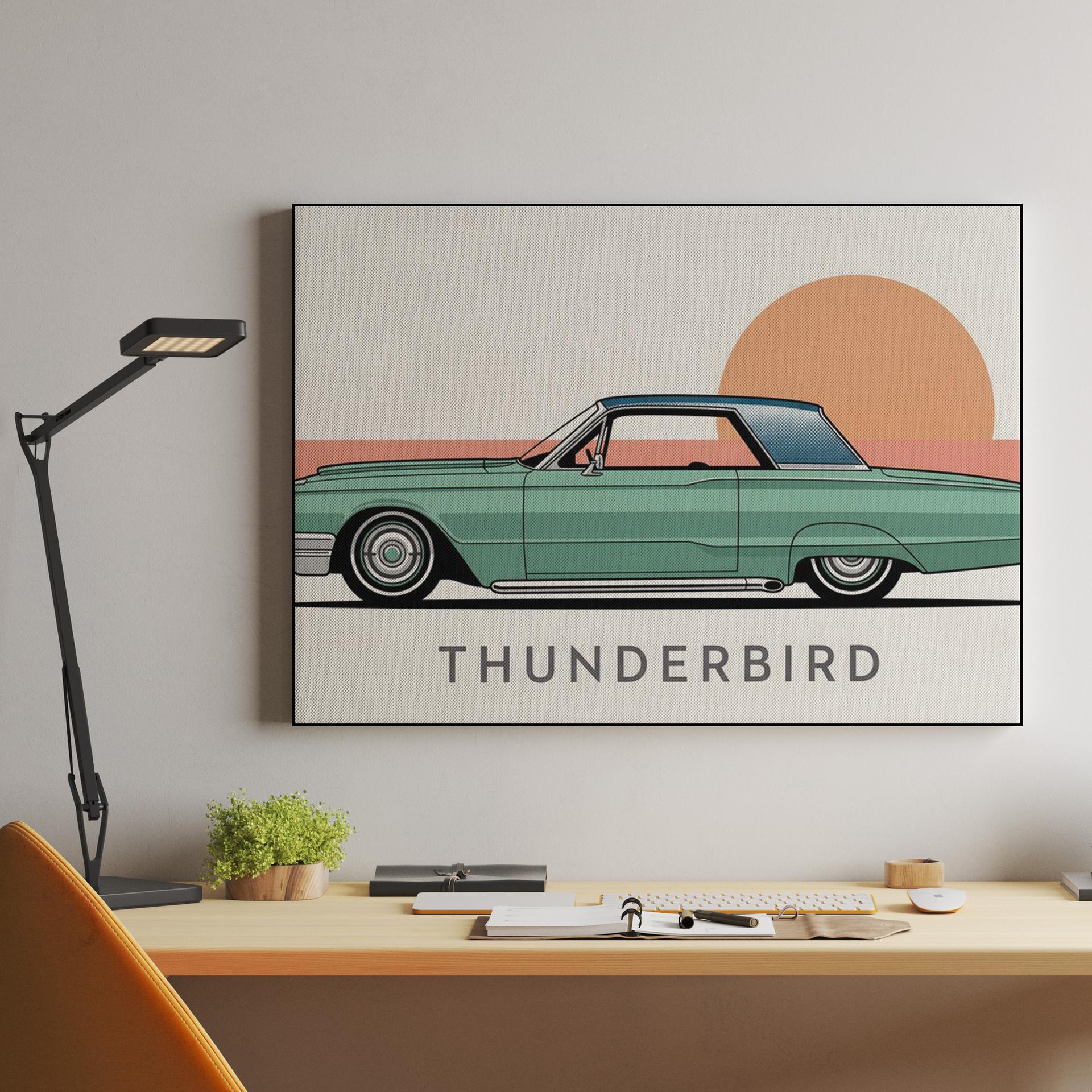 Teal Thunderbird Sunset Profile