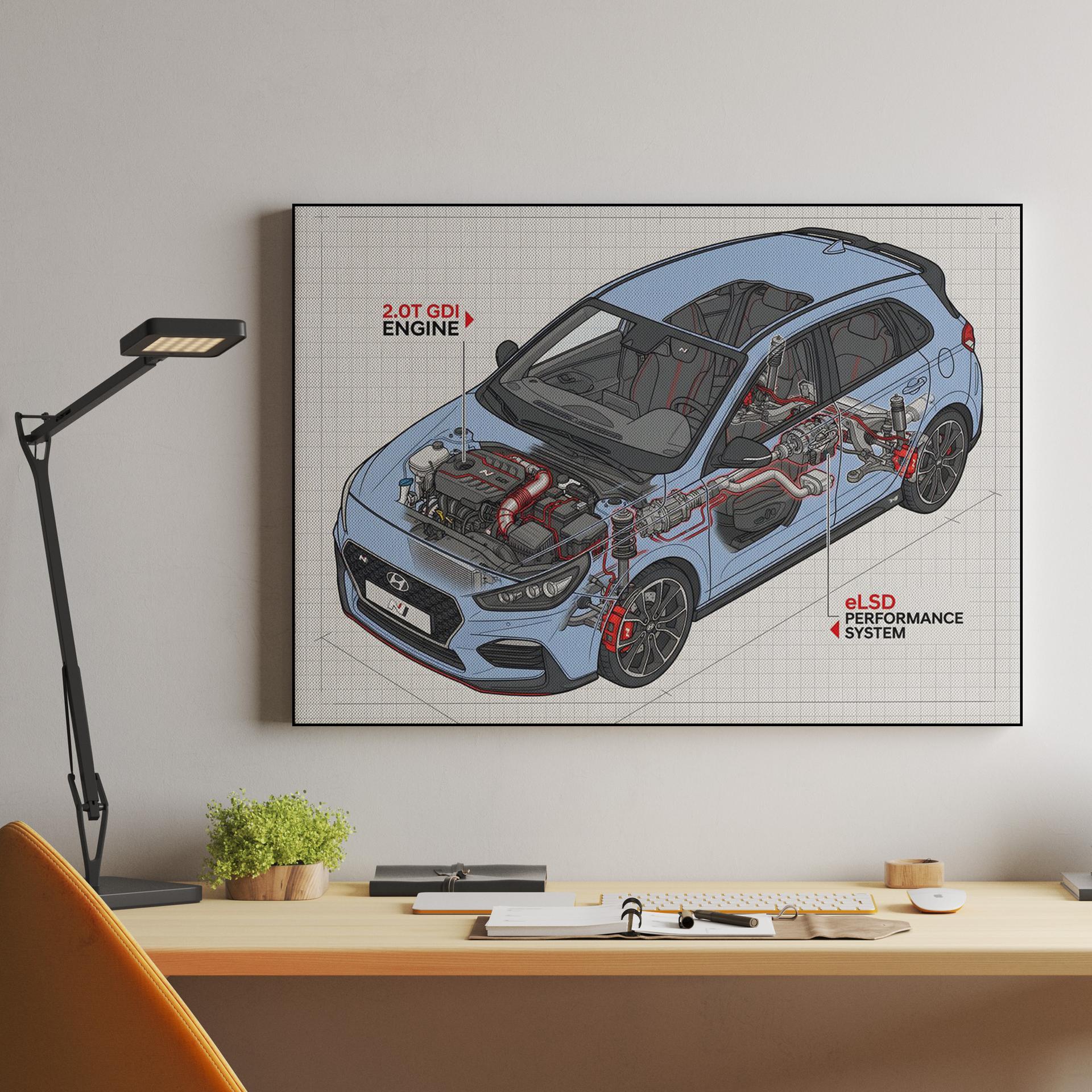 Hyundai i30 N Technical Cutaway Illustration