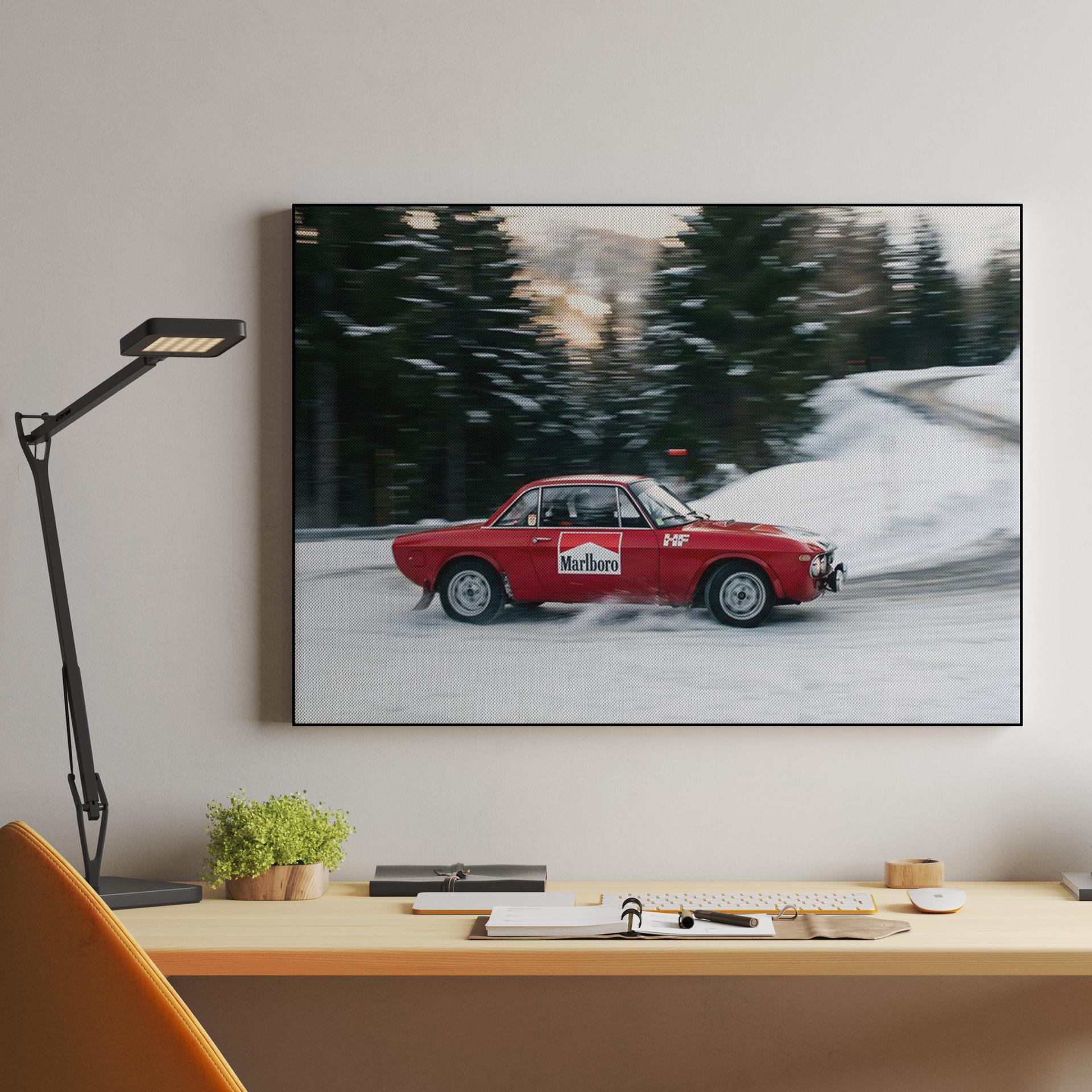 Lancia Fulvia HF Snowy Rally Drift