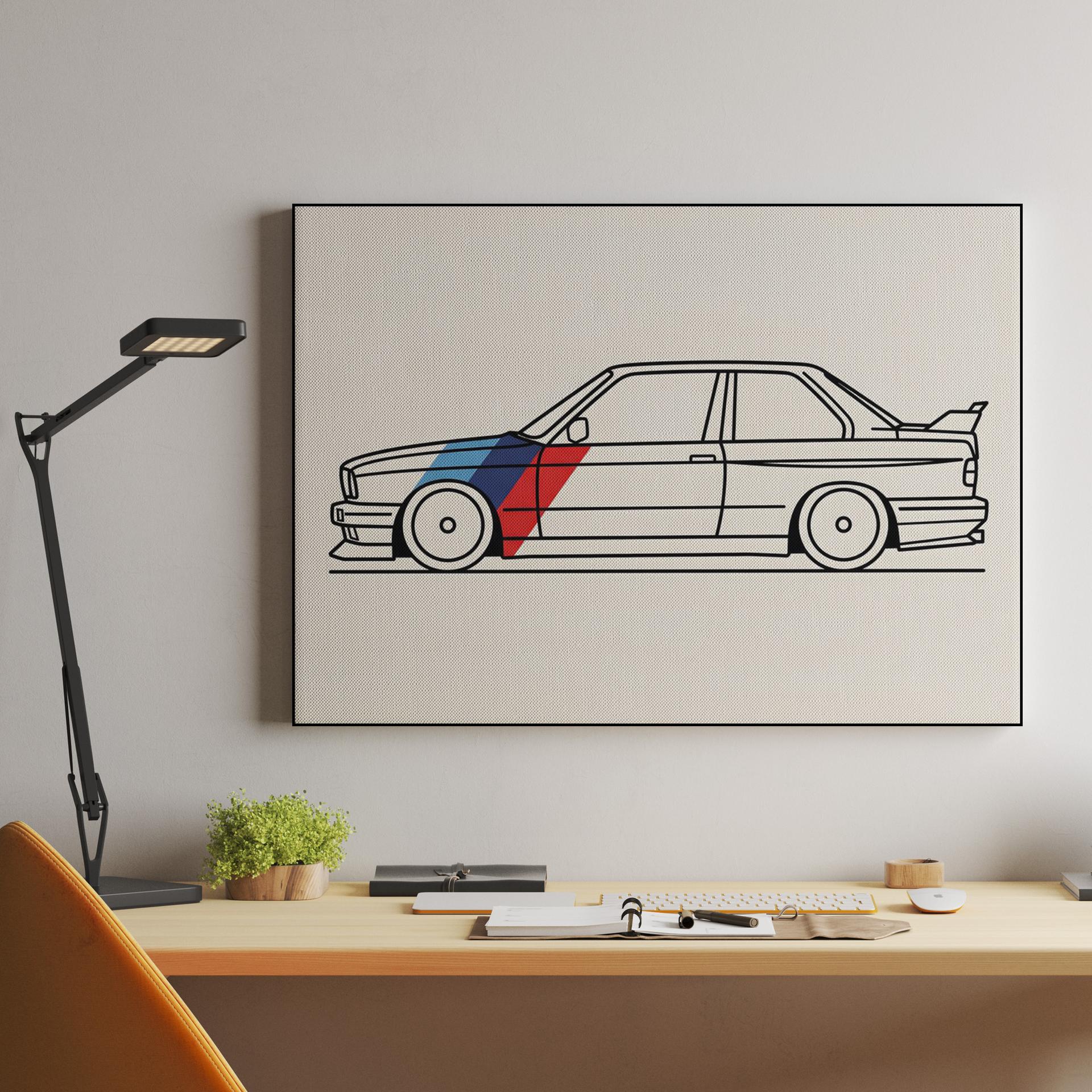 BMW E30 M3: Minimalist M-Stripe Profile