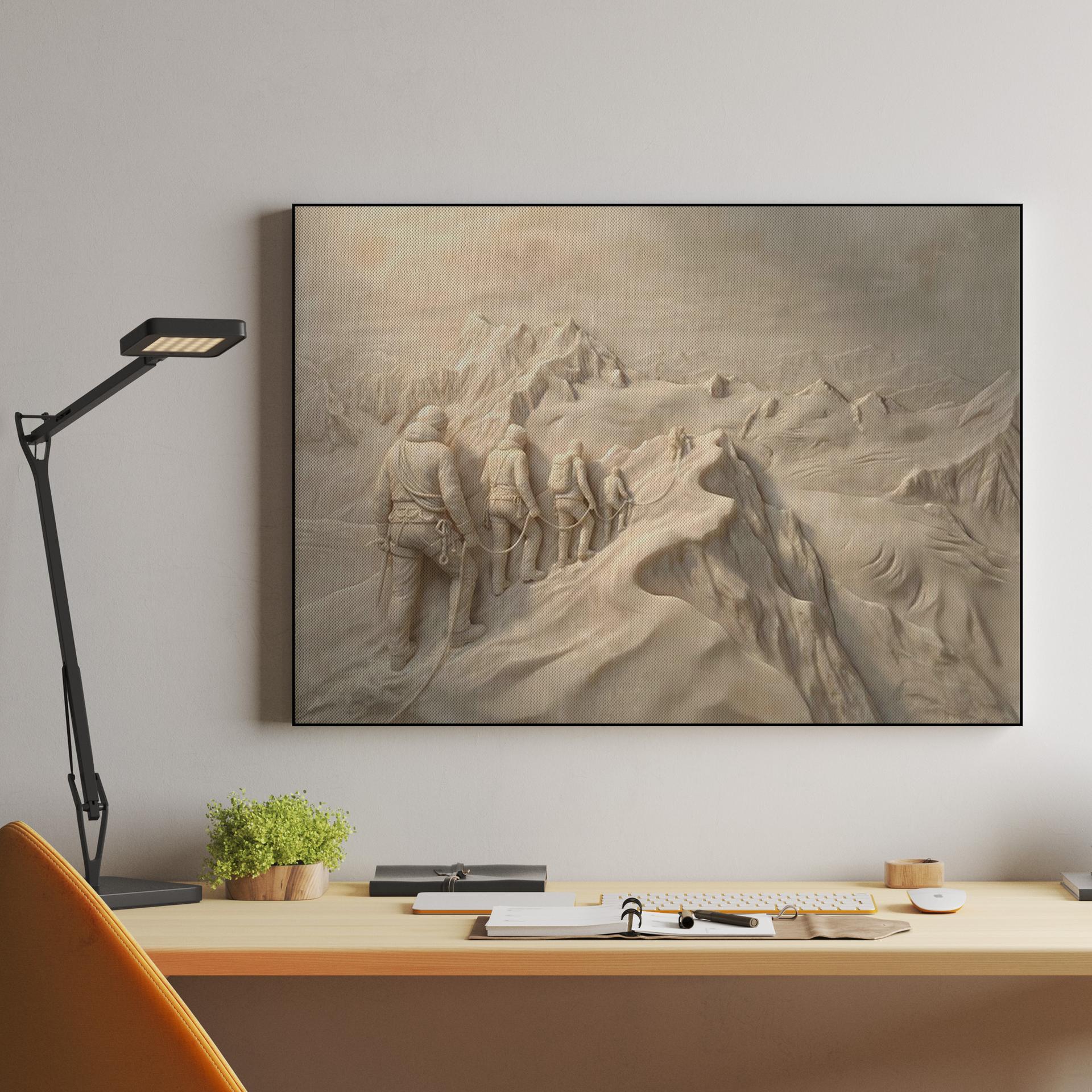 The Ascent of Unity: Marble Relief Mountaineering Art