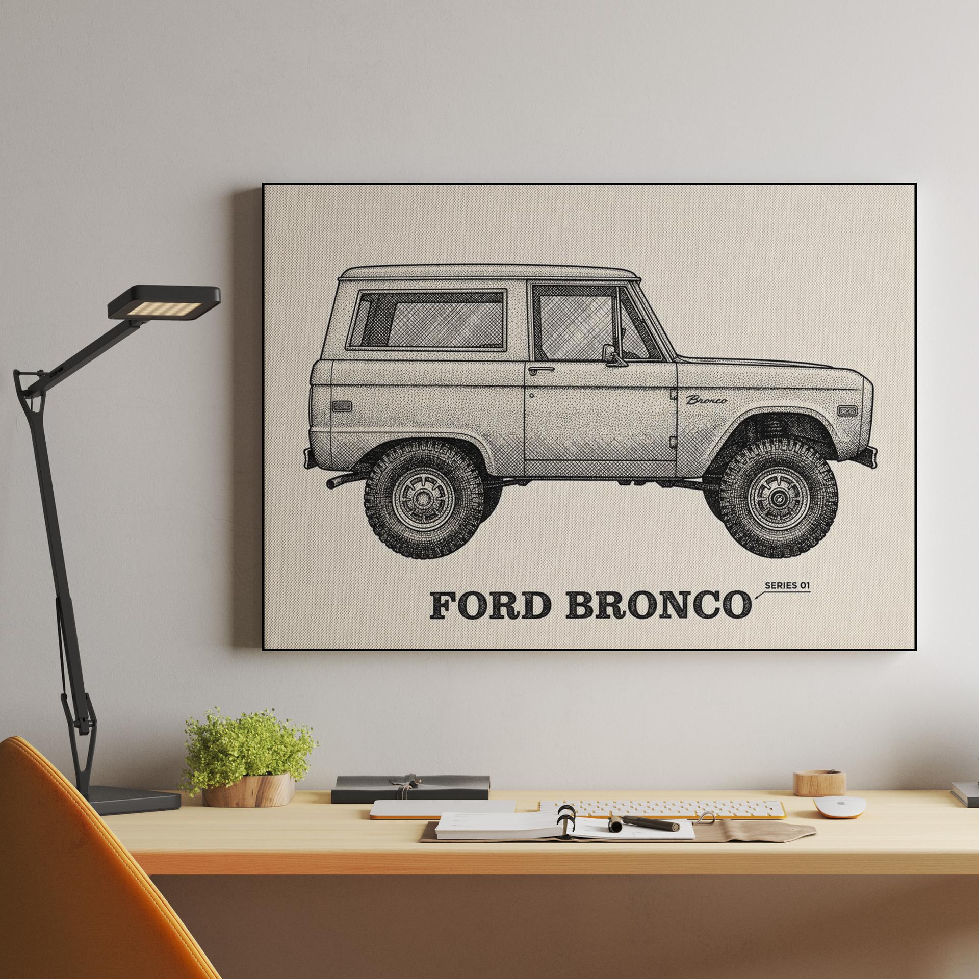 Ford Bronco Series 01 Stippled Technical Art