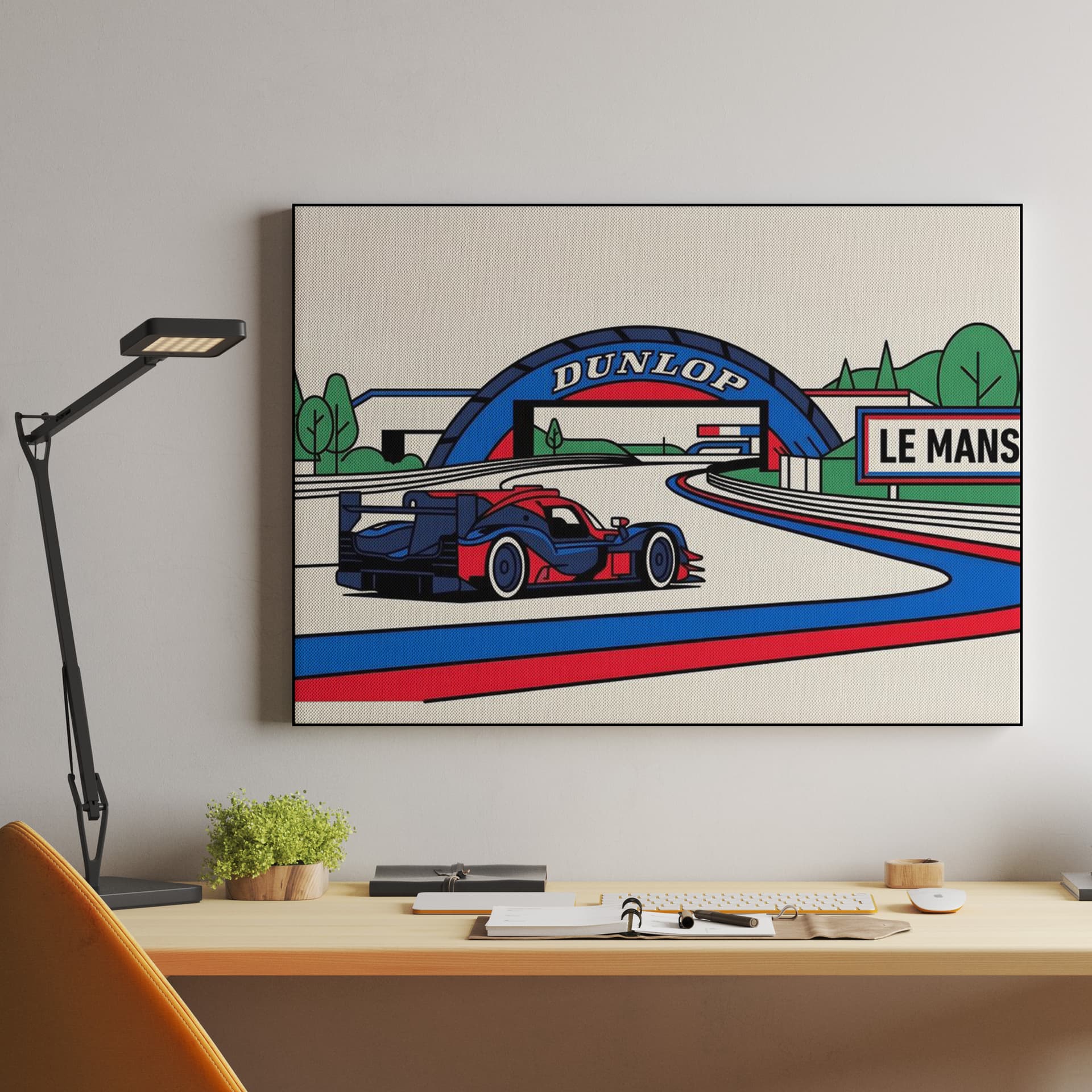 Le Mans Cadillac Hypercar Dunlop Bridge Illustration