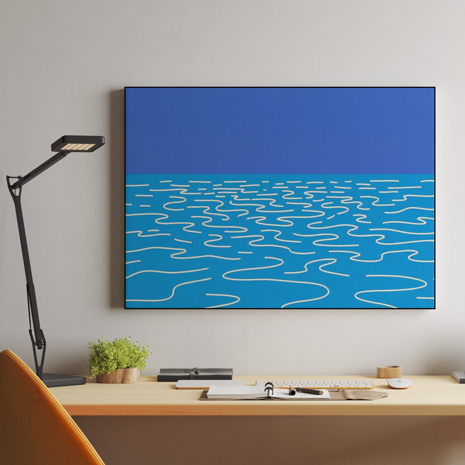 Scribbled Blue Sea