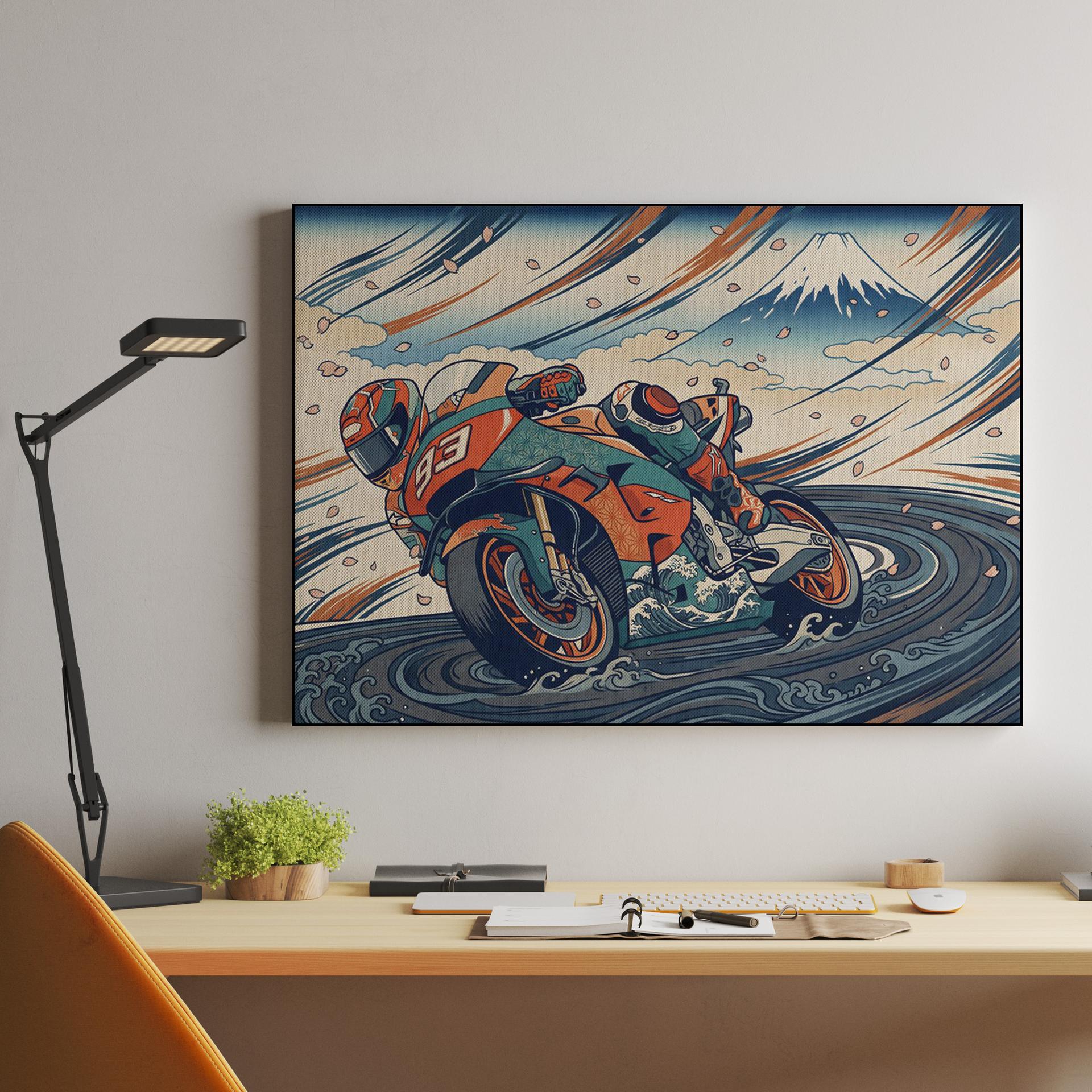 Zenith Speed: Mount Fuji MotoGP Ukiyo-e Art