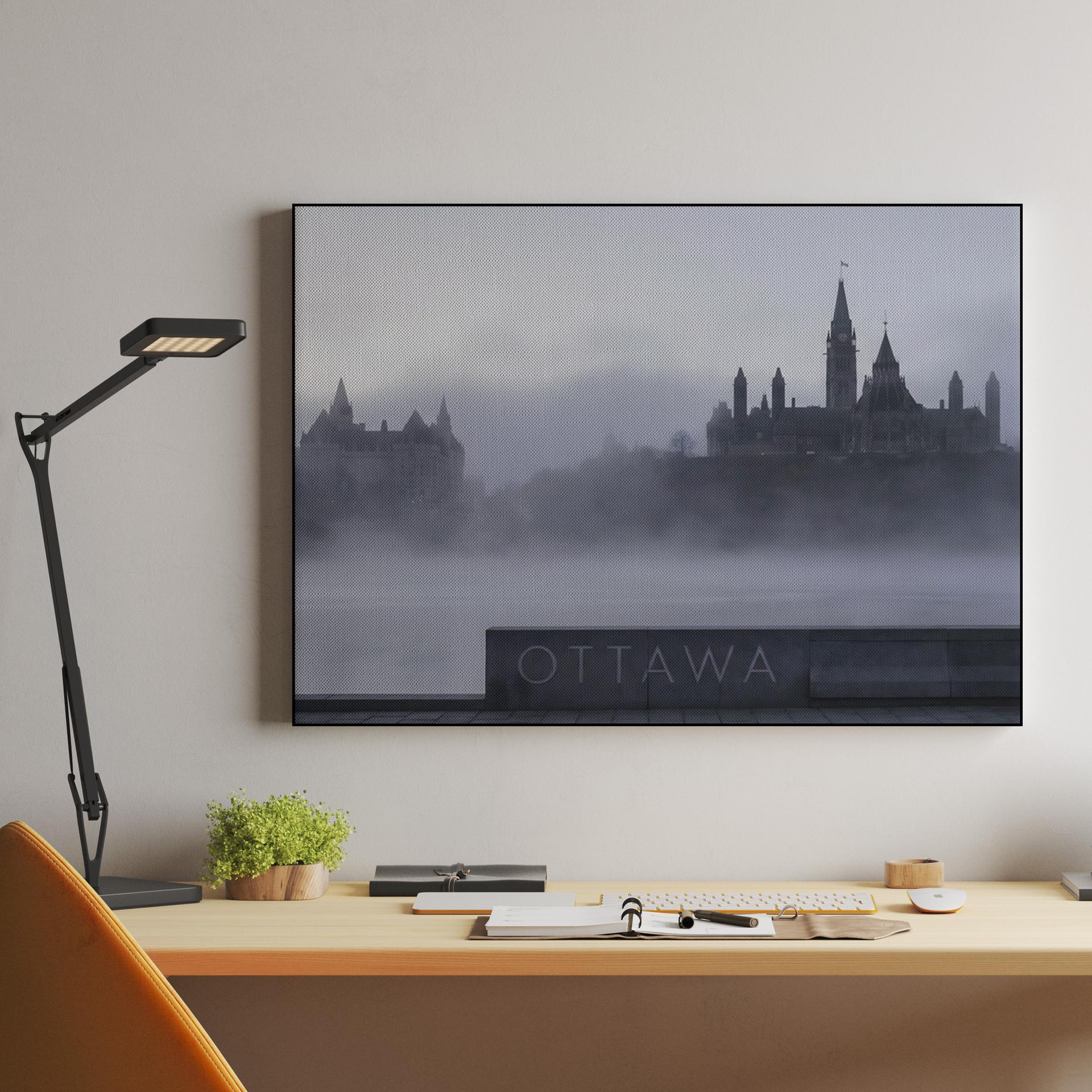 Misty Morning in the Capital: Ottawa Silhouette