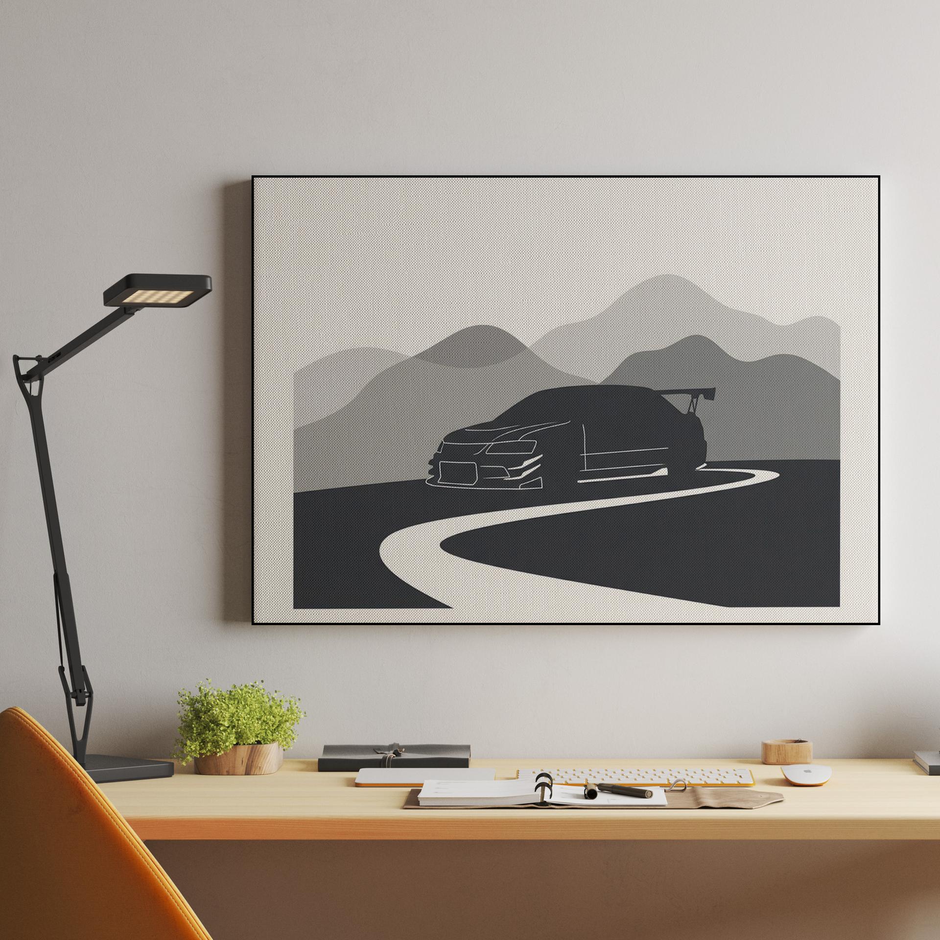 Minimalist Touge: Evolution IX Silhouette