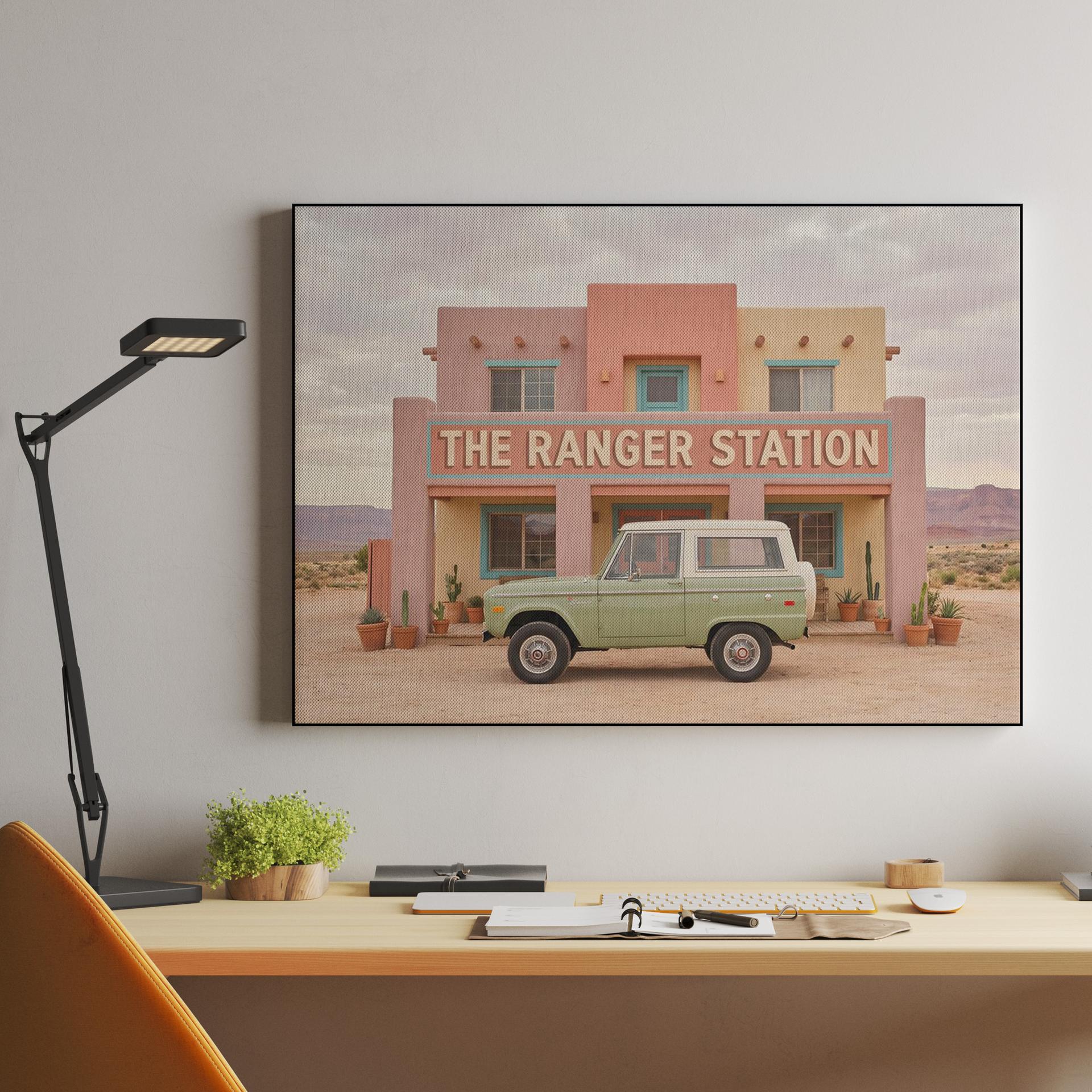 Desert Outpost: Vintage Bronco at the Ranger Station