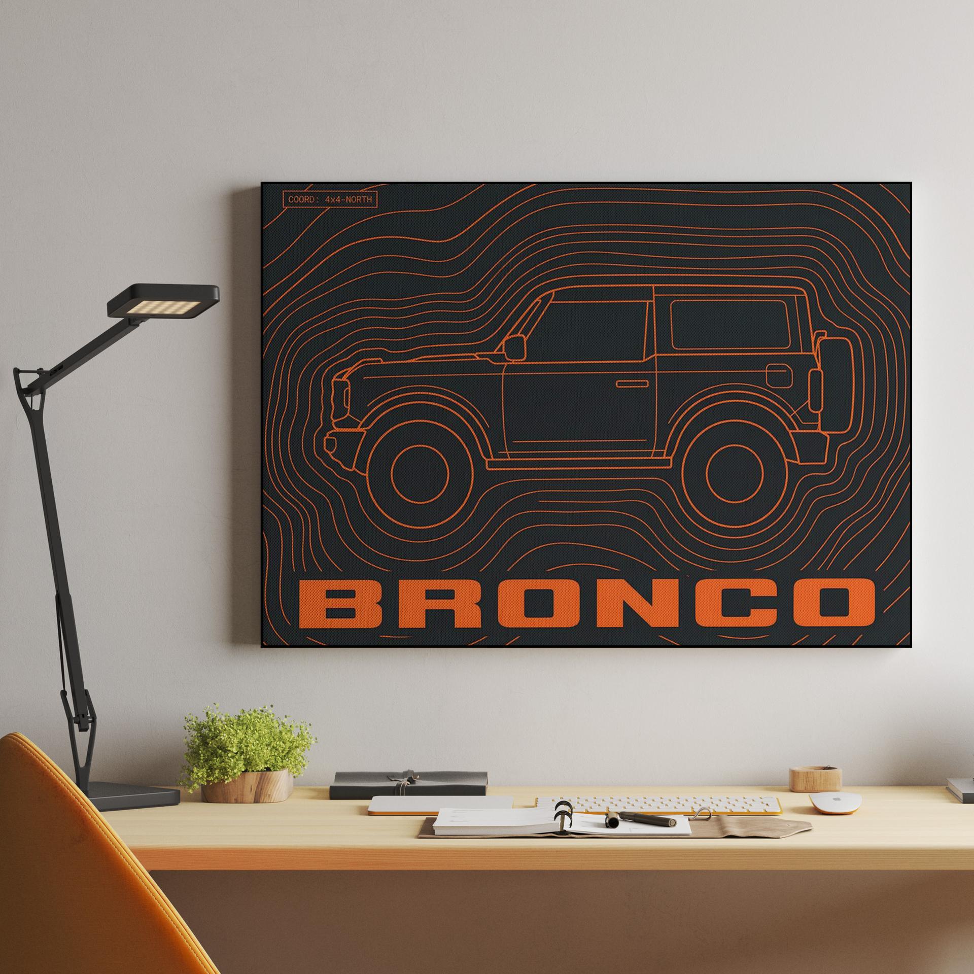 Ford Bronco Topographic Contour Art