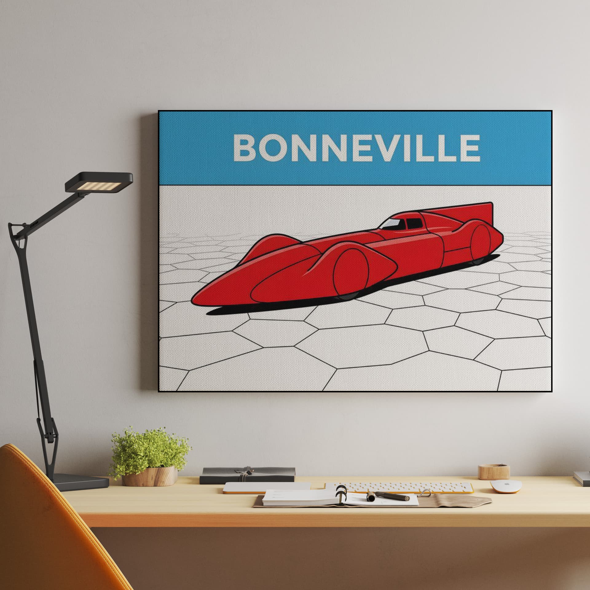 Bonneville Streamliner Minimalist Line Art Poster
