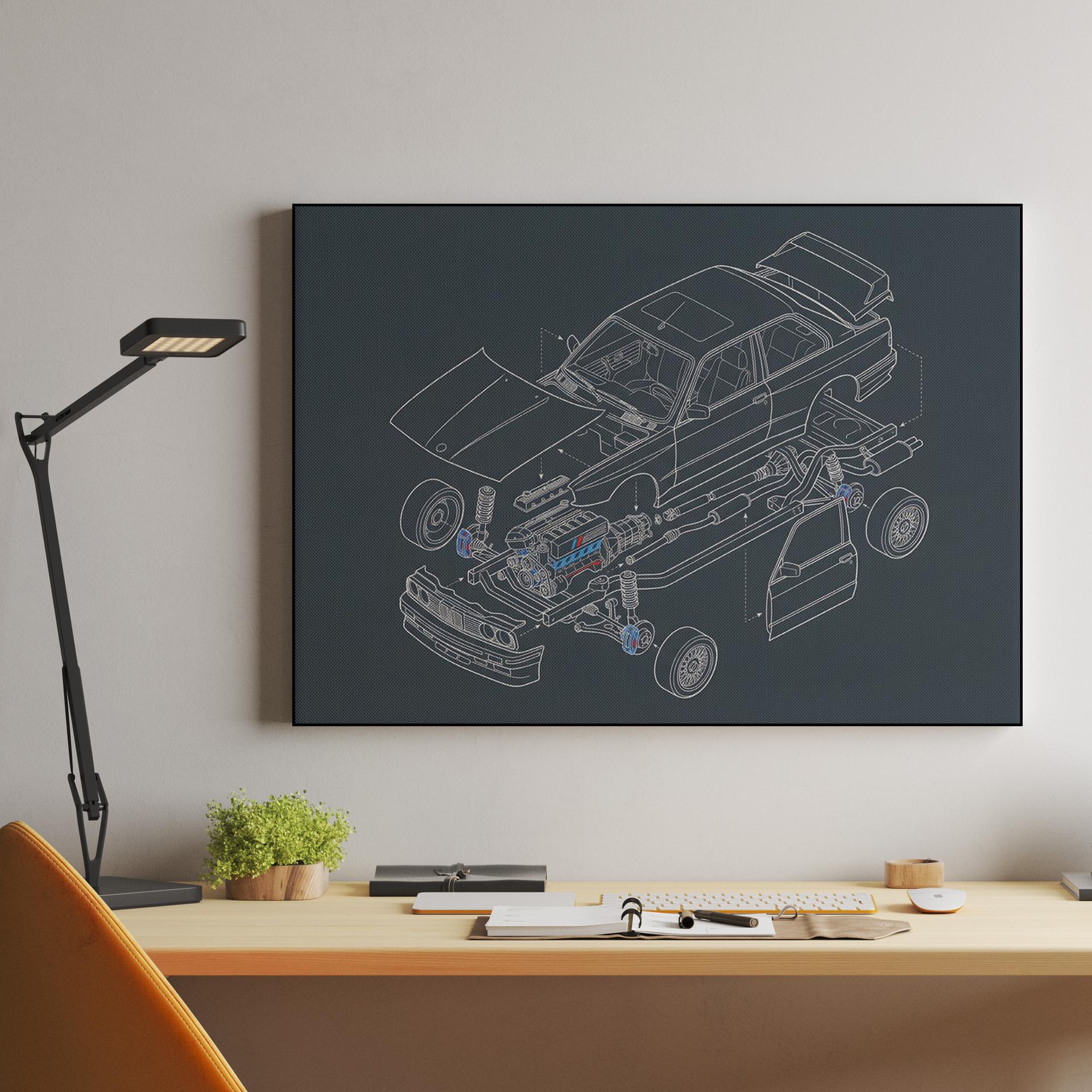 BMW E30 M3 Exploded Technical View