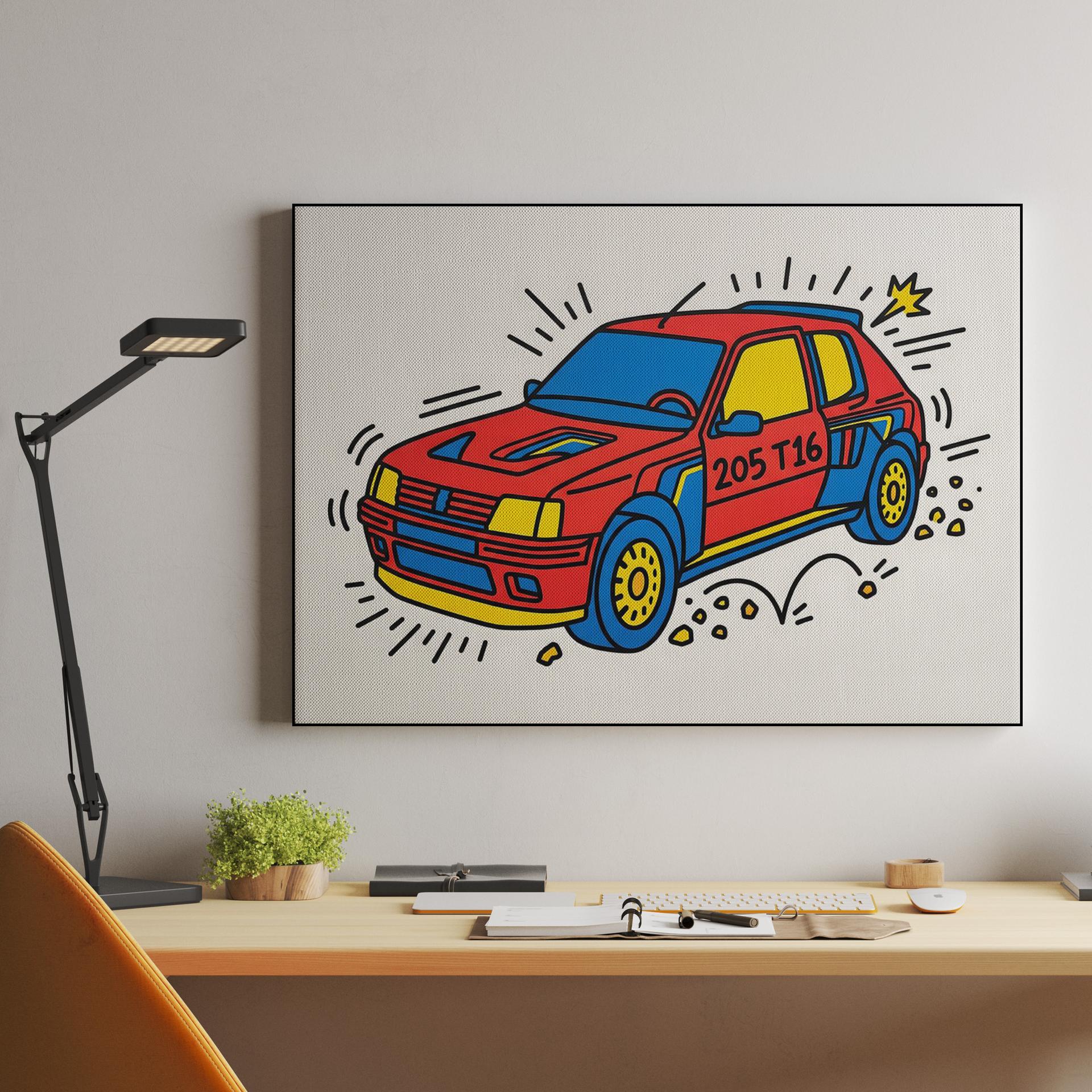 Peugeot 205 T16: Keith Haring Style Rally Art