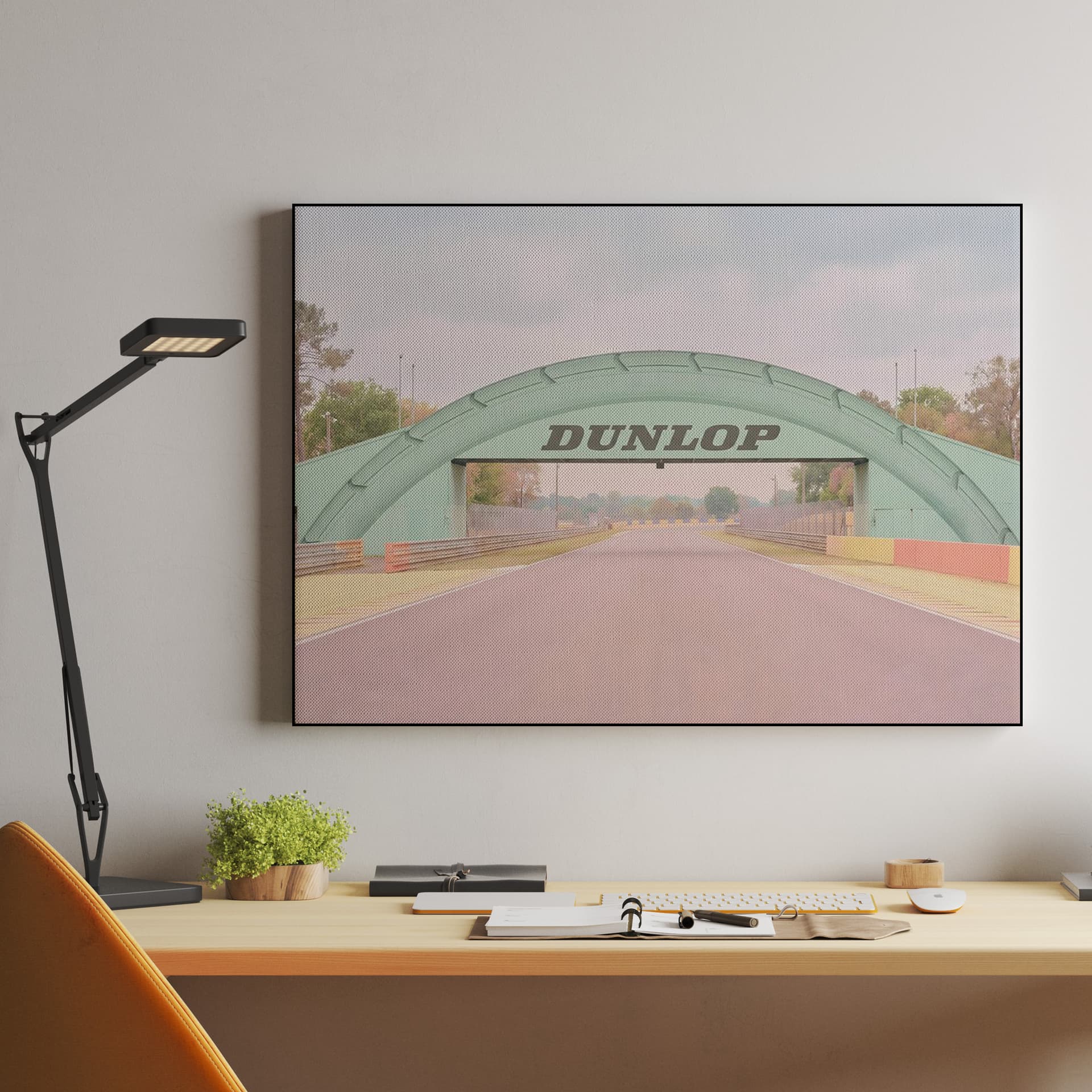 Pastel Serenity: The Dunlop Bridge at Le Mans