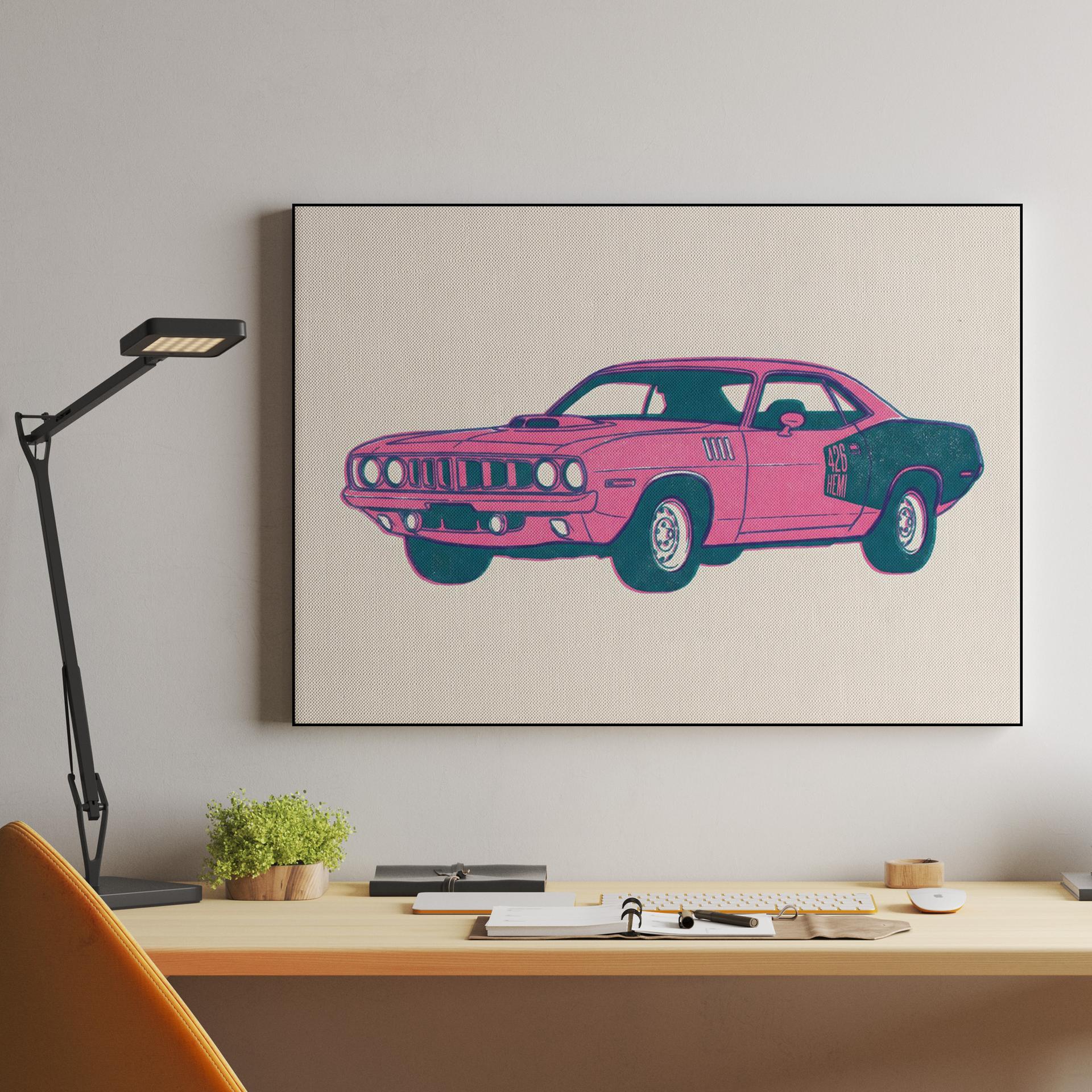 Plymouth Cuda 426 HEMI Risograph Print