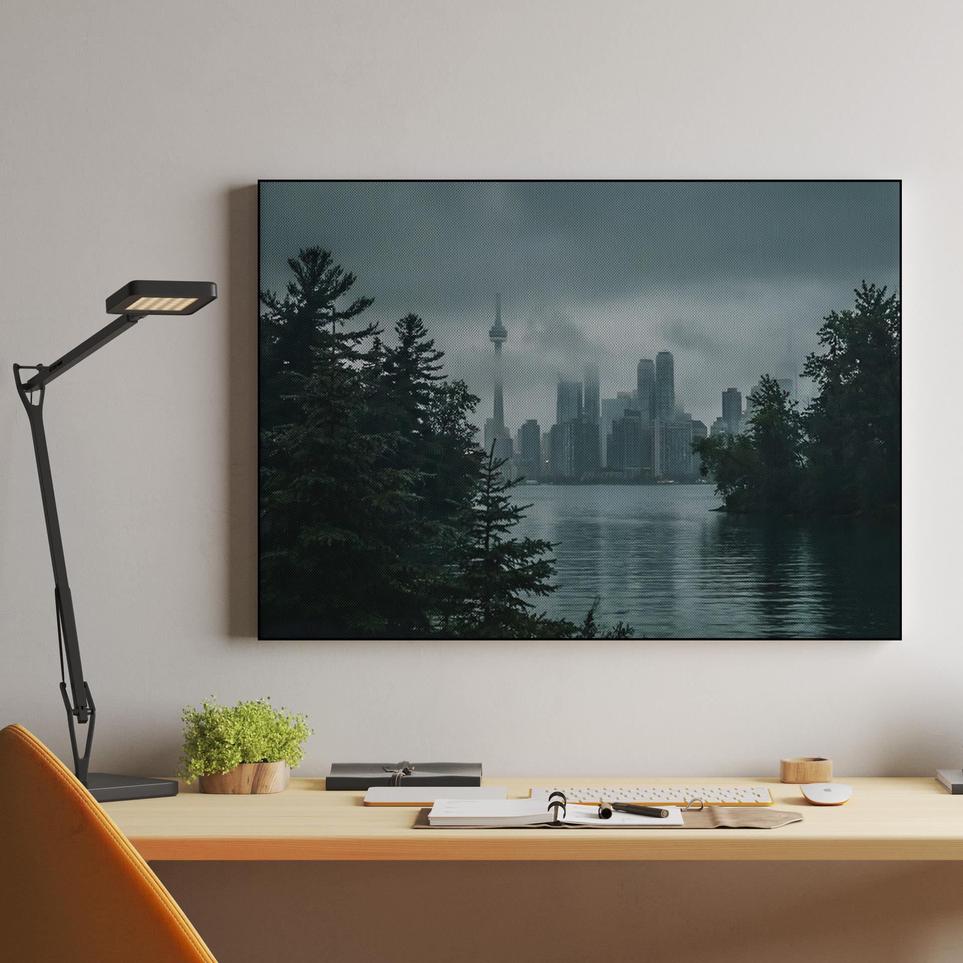 Misty Toronto: A Moody Skyline View